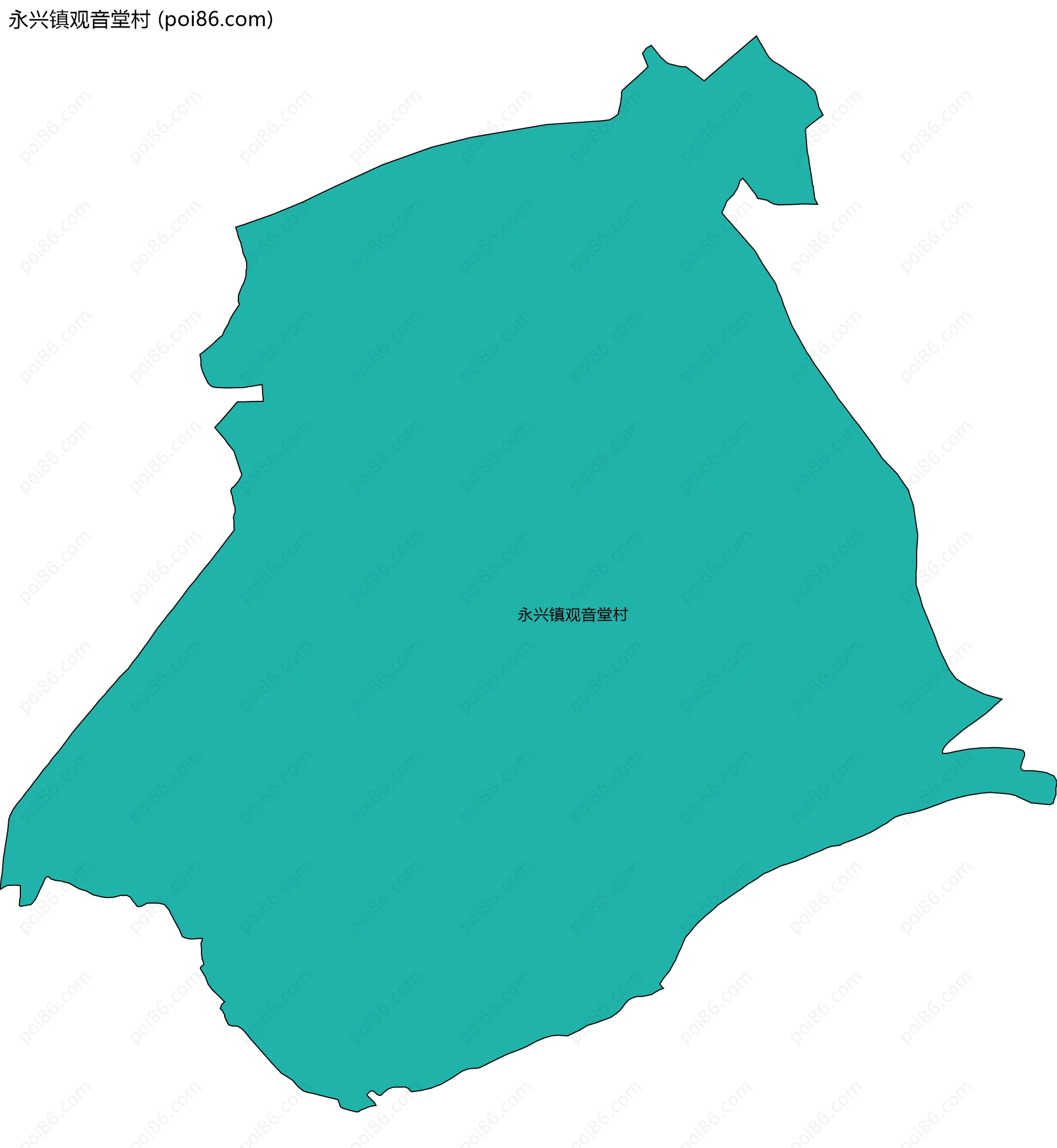 永兴镇观音堂村边界地图