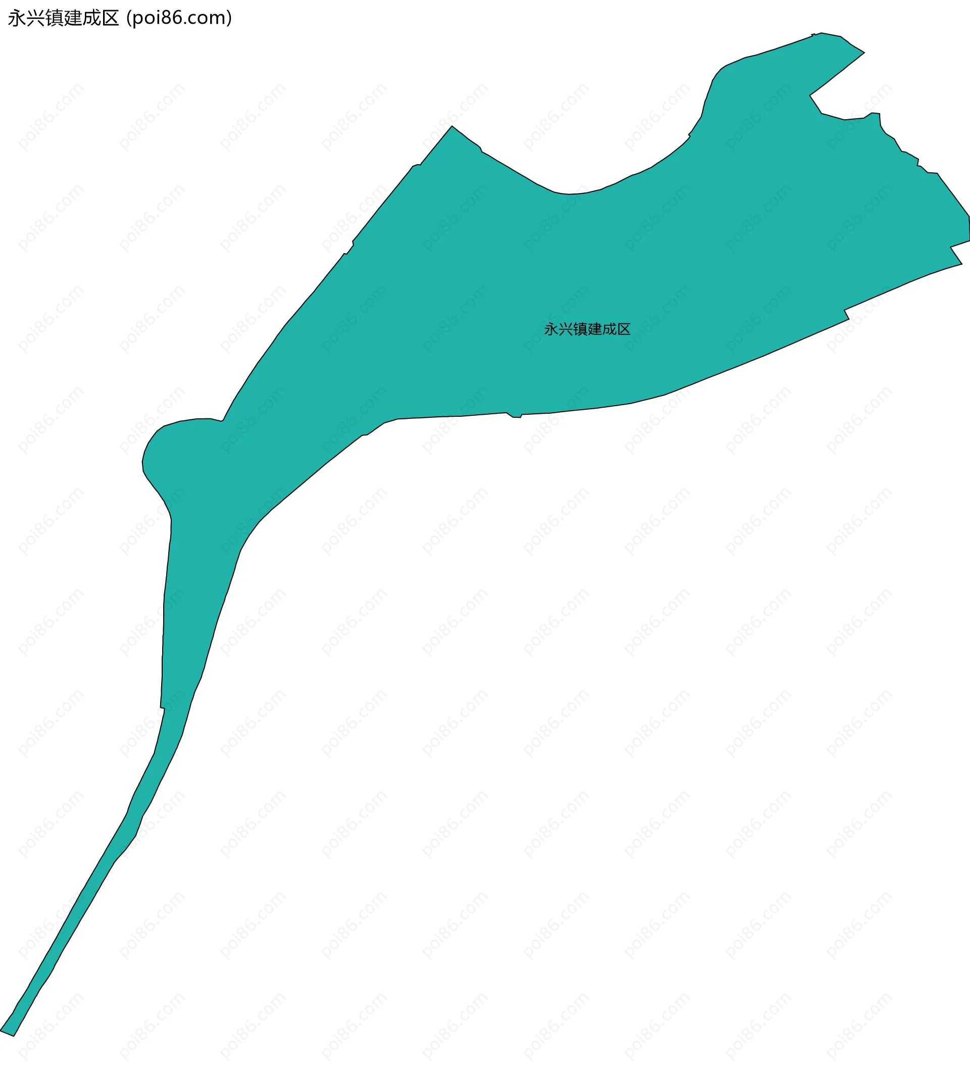 永兴镇建成区边界地图