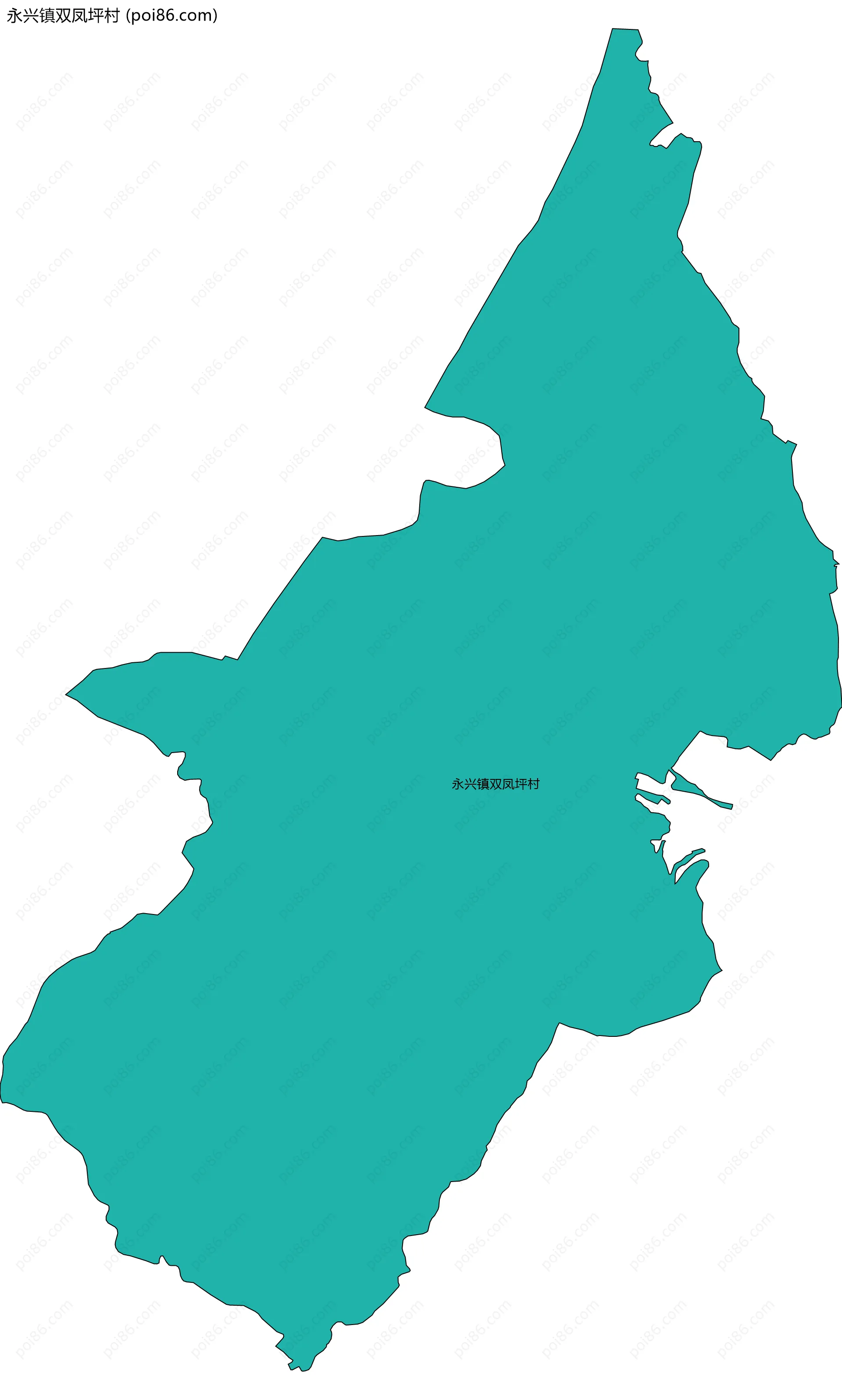 永兴镇双凤坪村边界地图