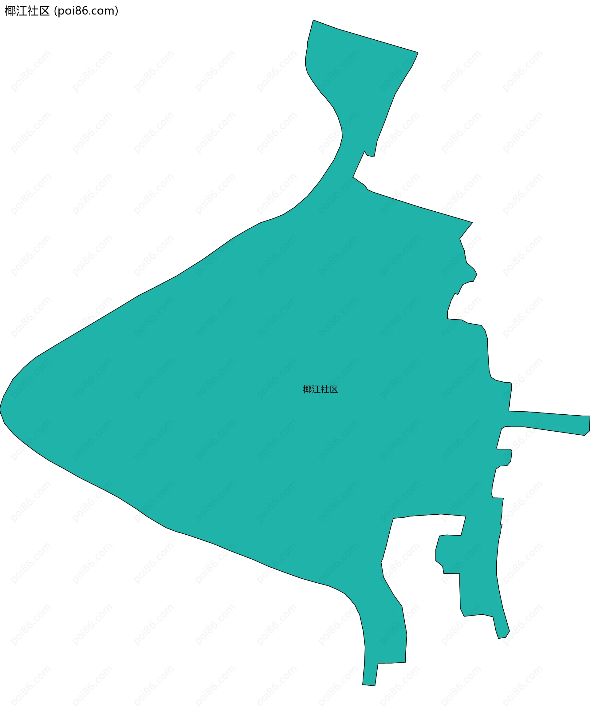 椰江社区边界地图