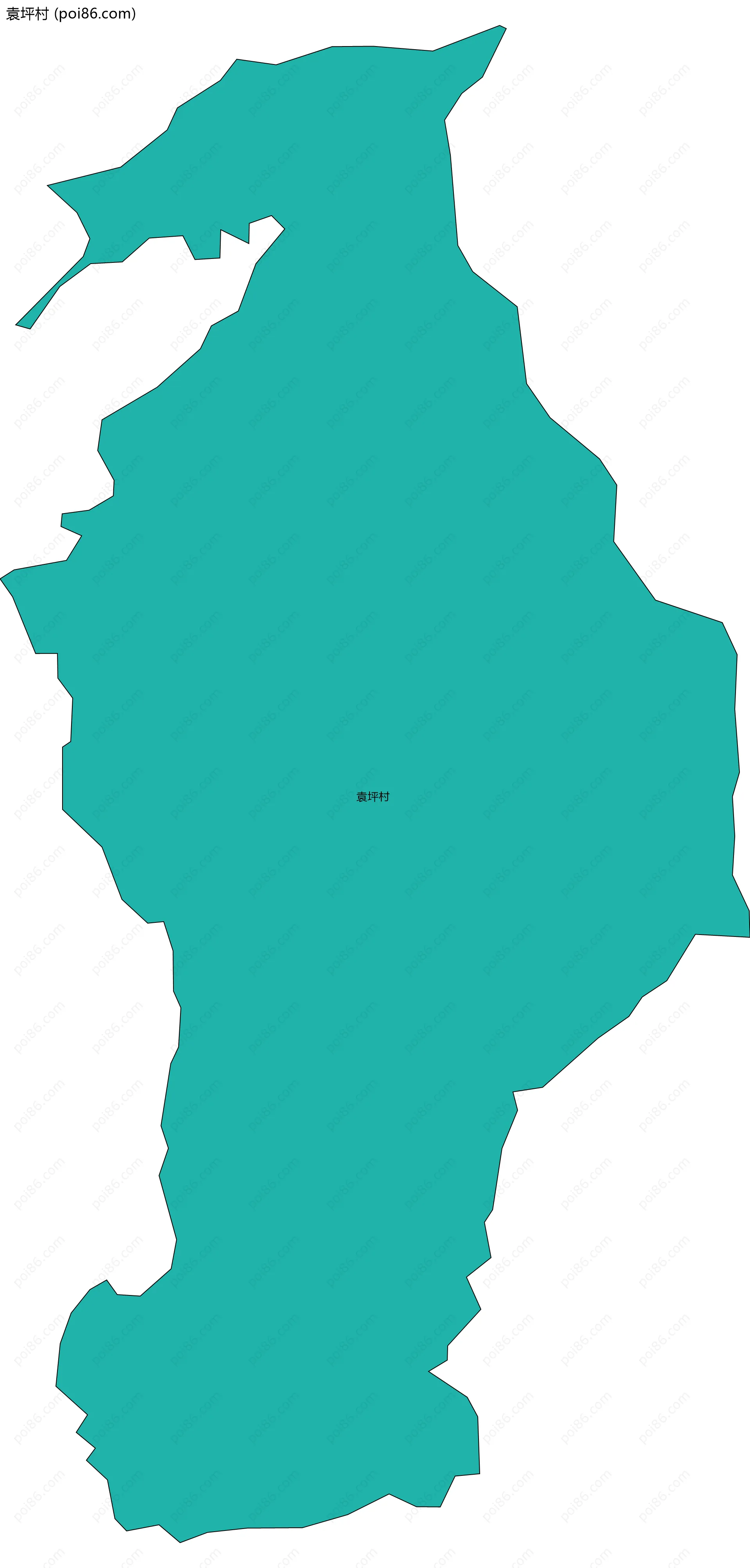 袁坪村边界地图