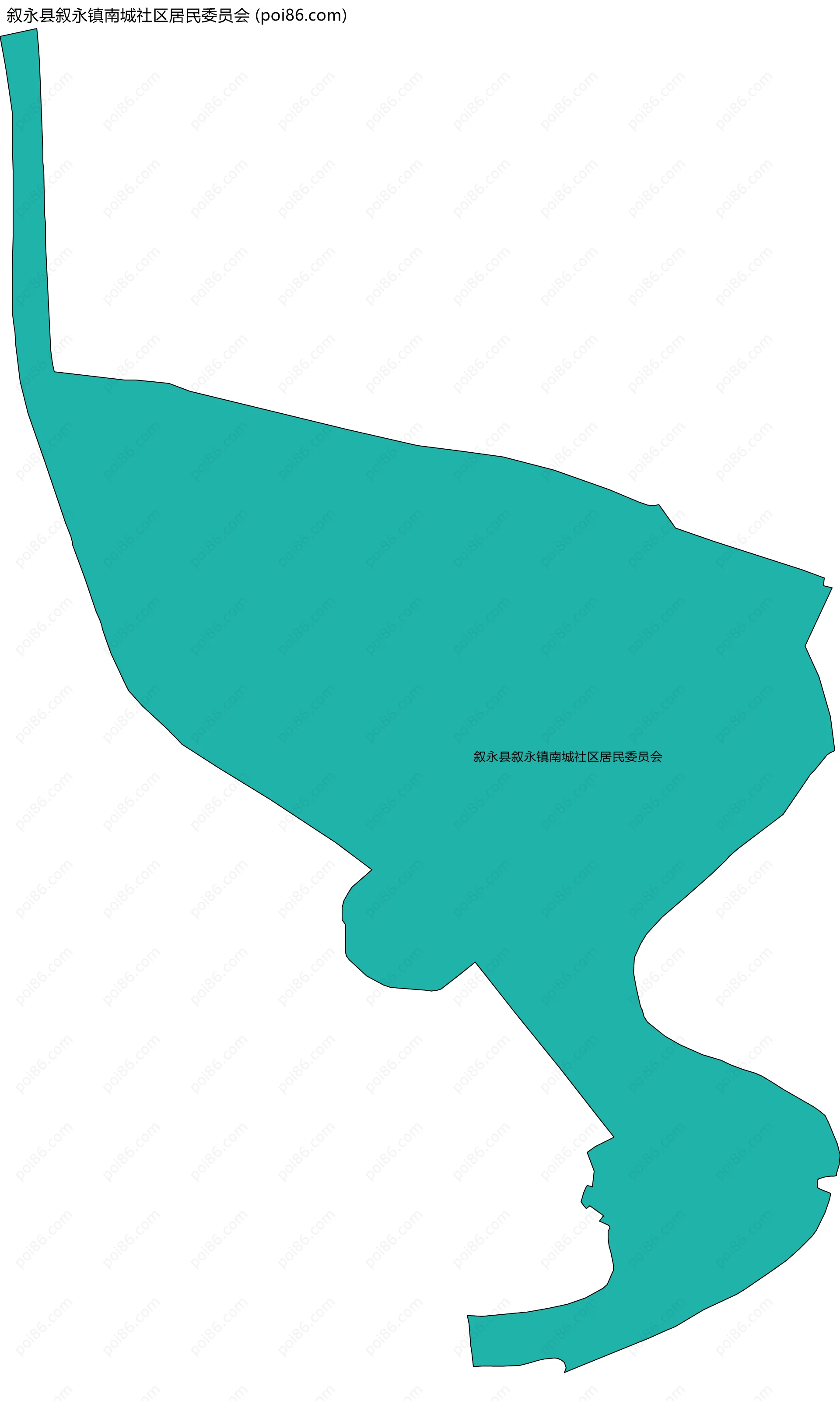 叙永县叙永镇南城社区居民委员会边界地图