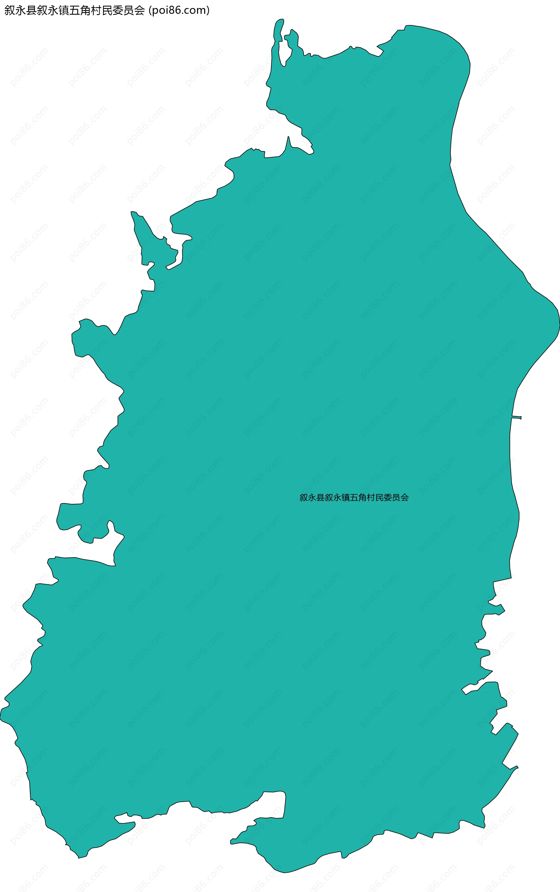 叙永县叙永镇五角村民委员会边界地图
