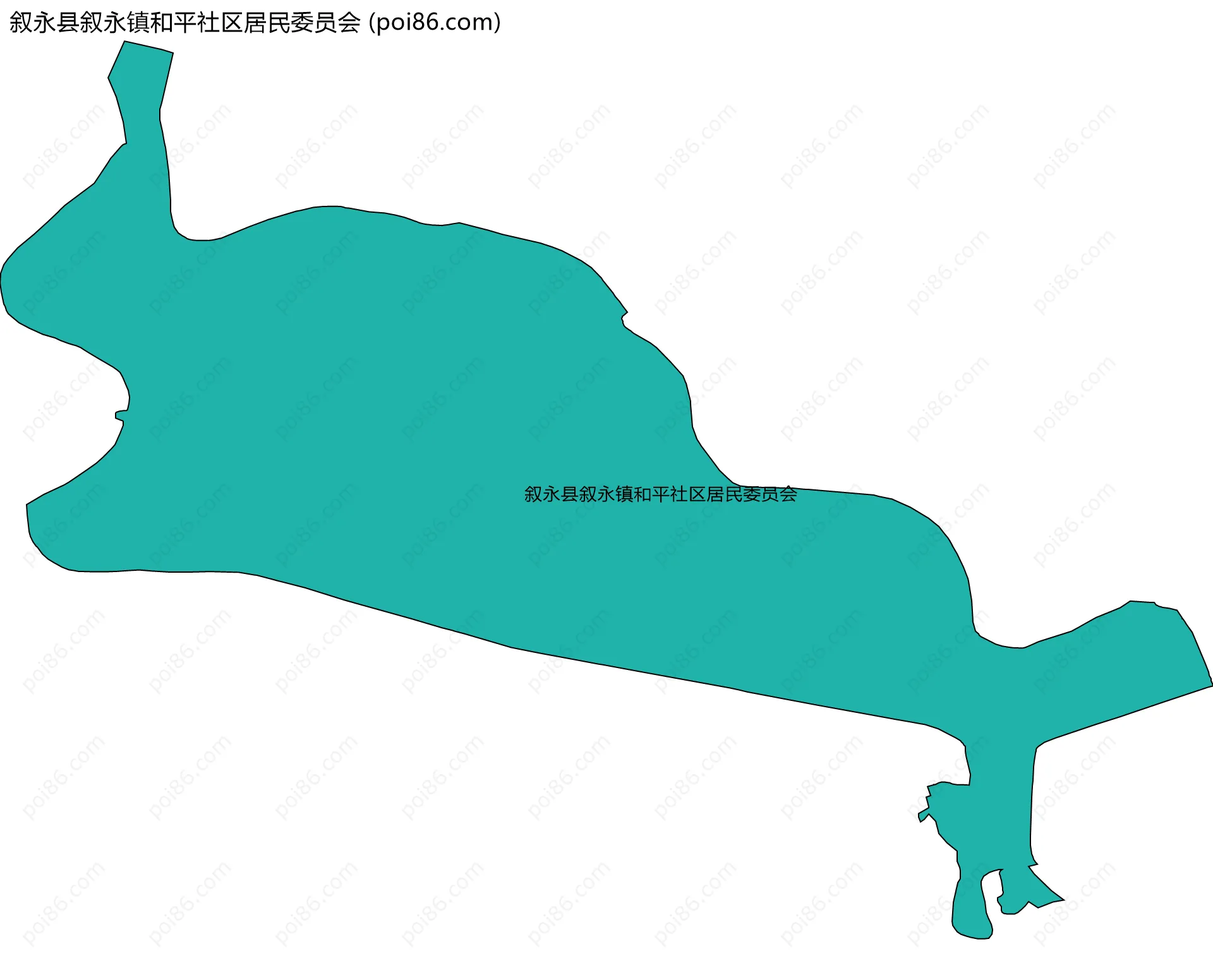 叙永县叙永镇和平社区居民委员会边界地图