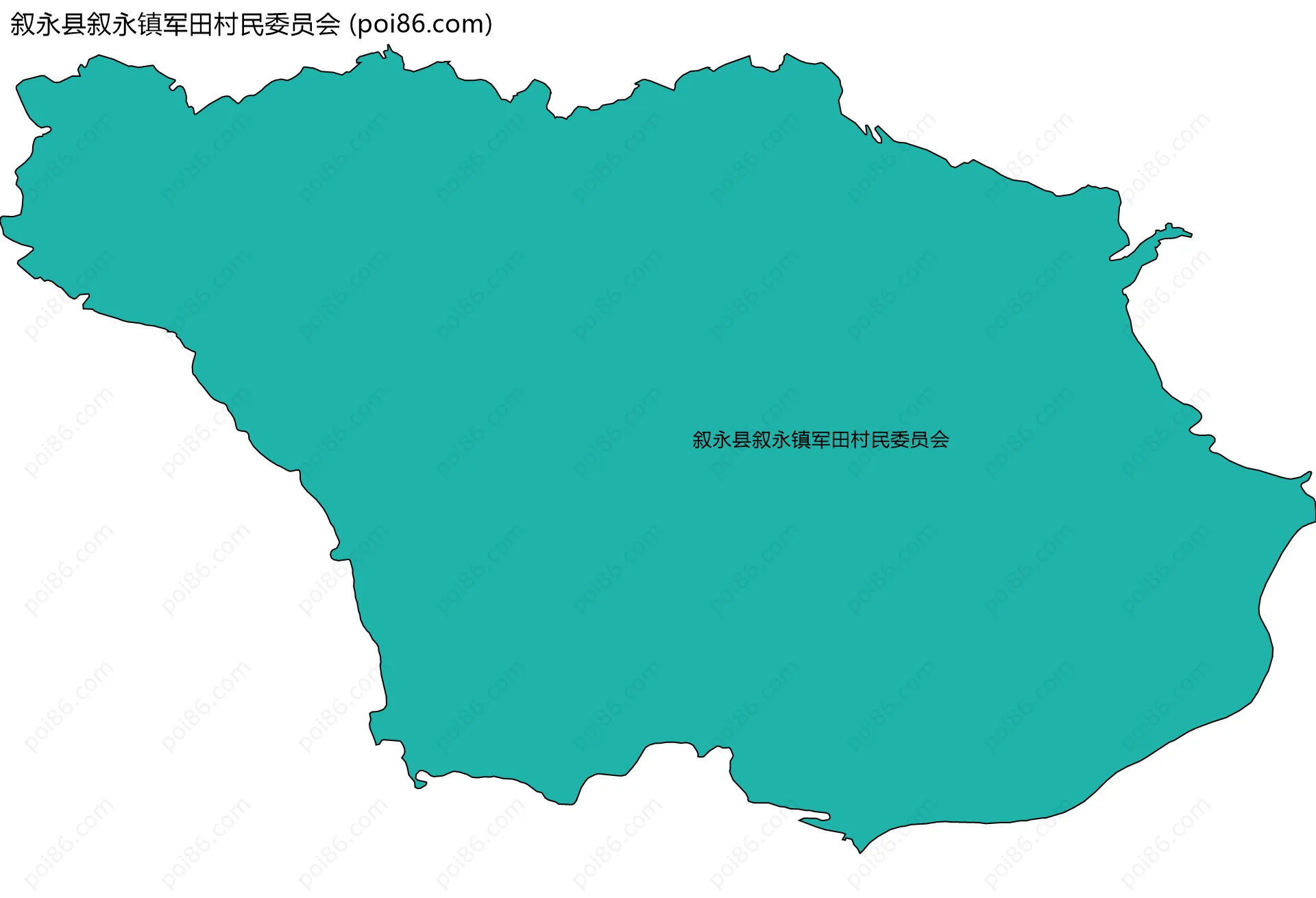 叙永县叙永镇军田村民委员会边界地图