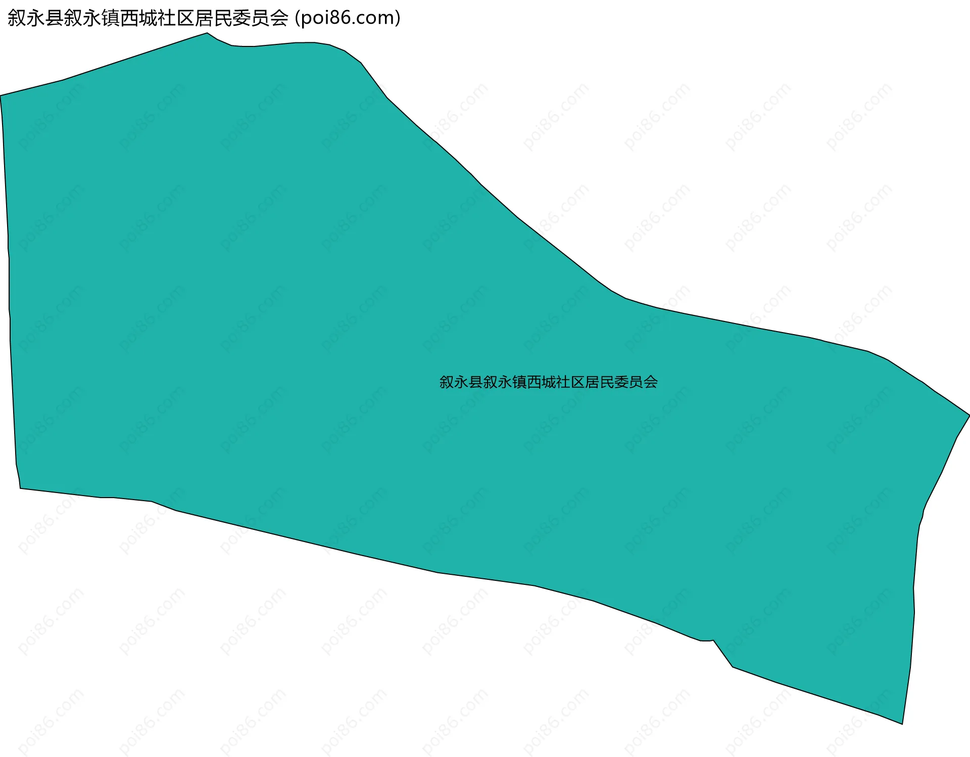 叙永县叙永镇西城社区居民委员会边界地图