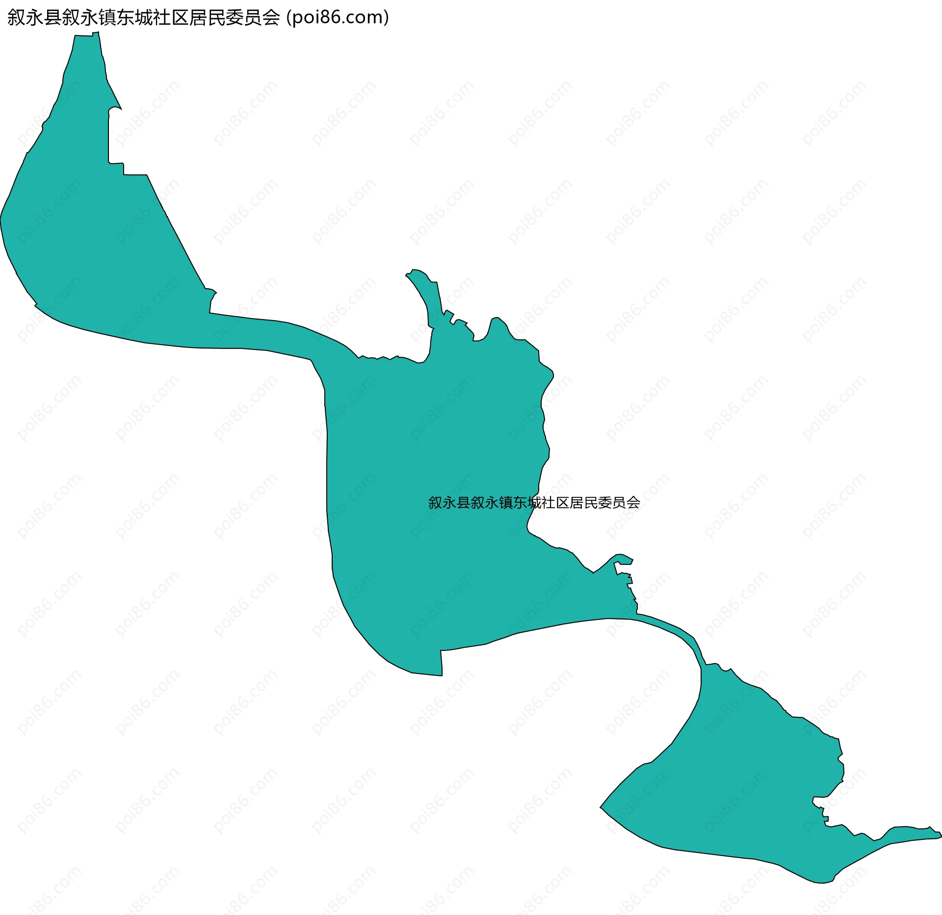 叙永县叙永镇东城社区居民委员会边界地图