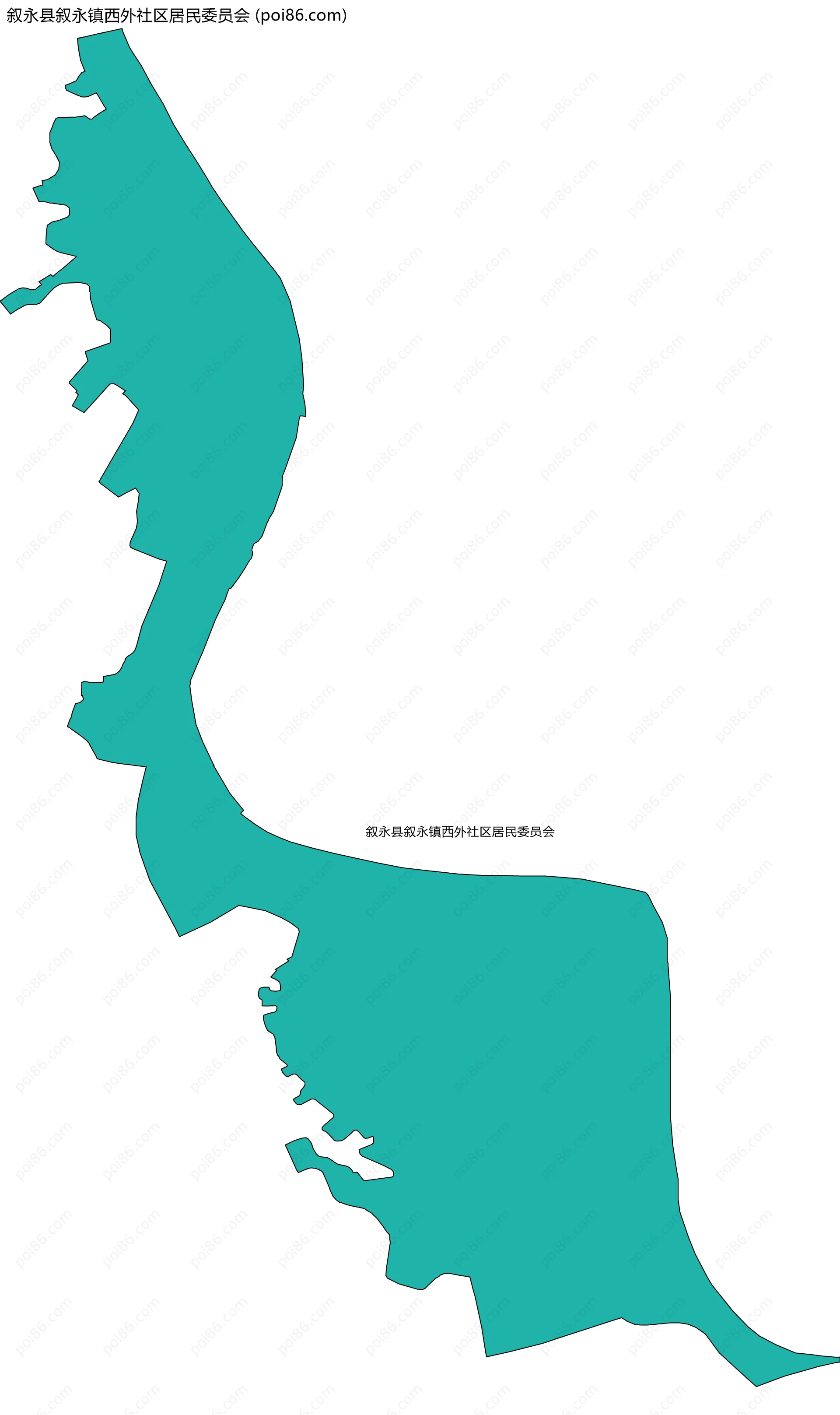 叙永县叙永镇西外社区居民委员会边界地图