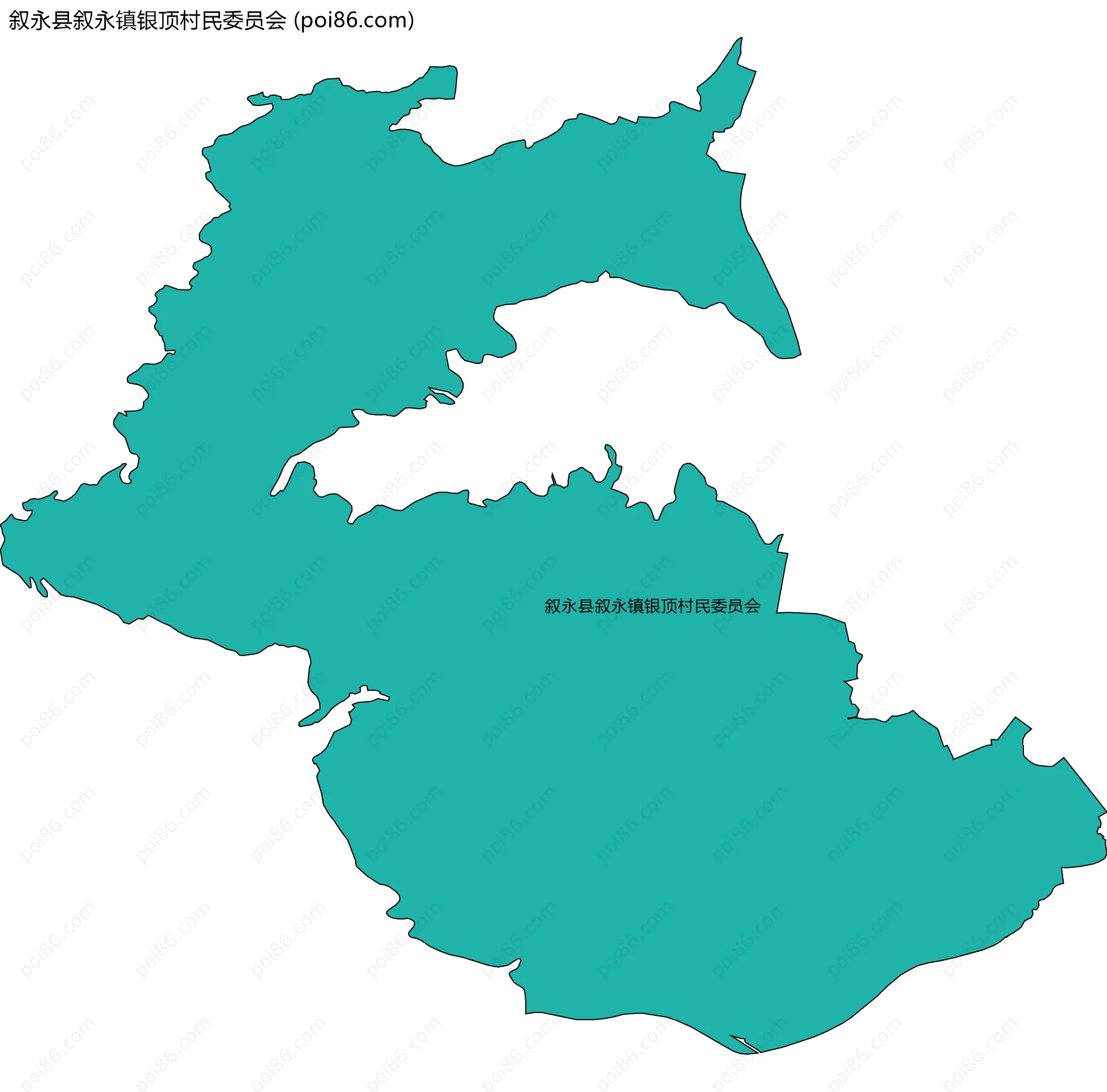 叙永县叙永镇银顶村民委员会边界地图