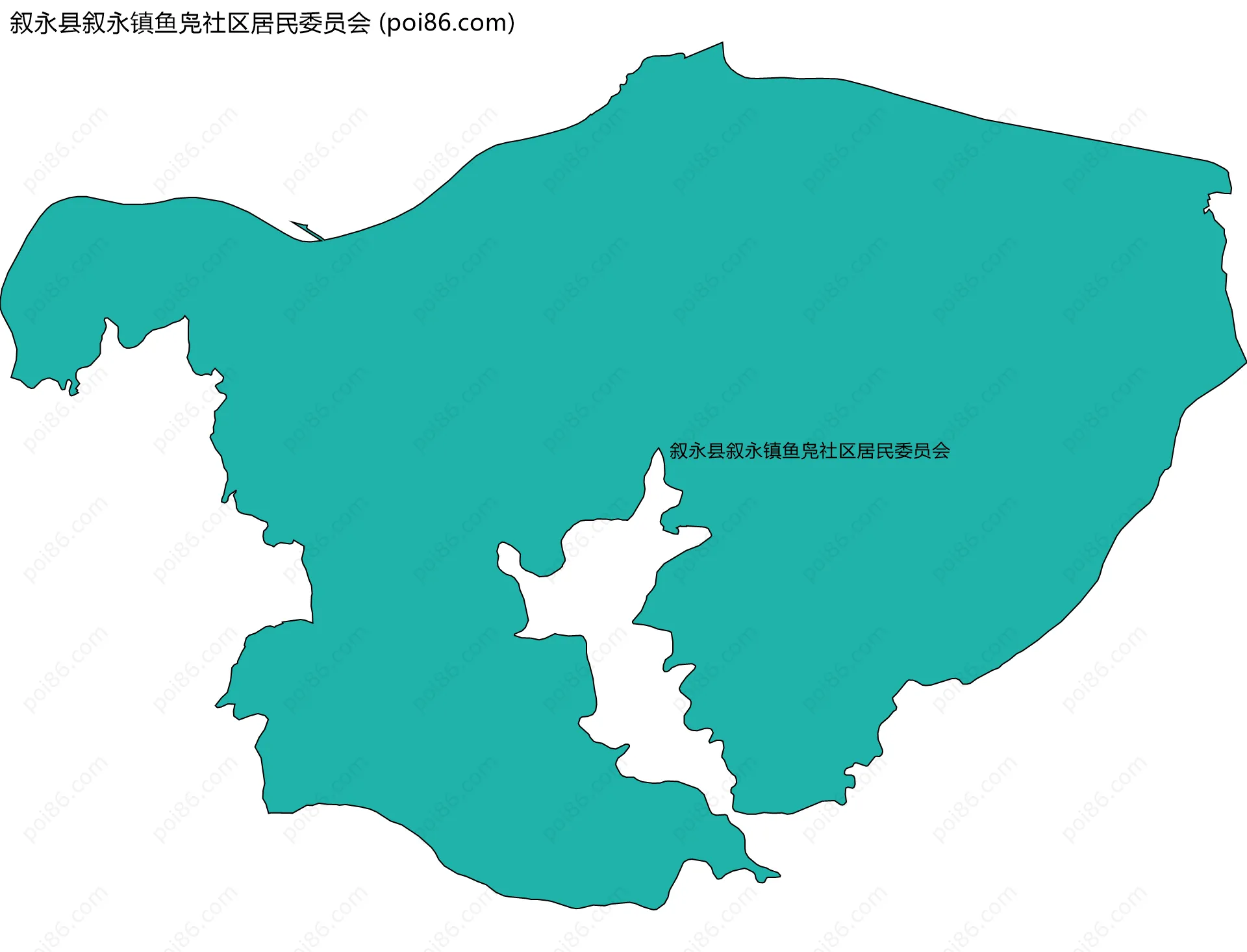 叙永县叙永镇鱼凫社区居民委员会边界地图