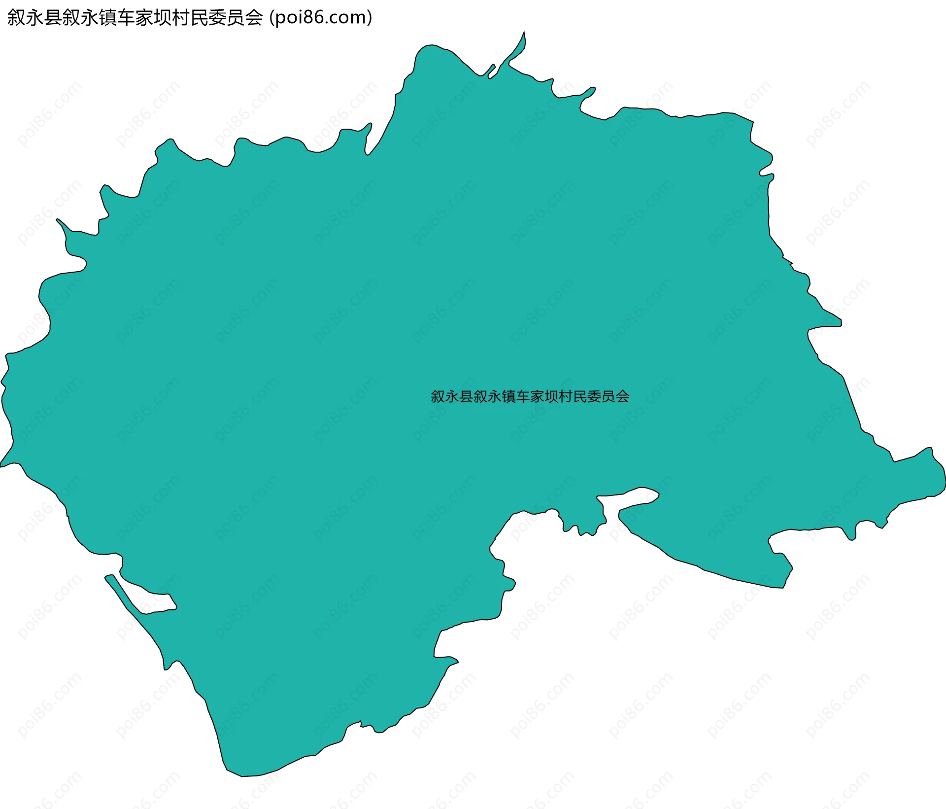 叙永县叙永镇车家坝村民委员会边界地图