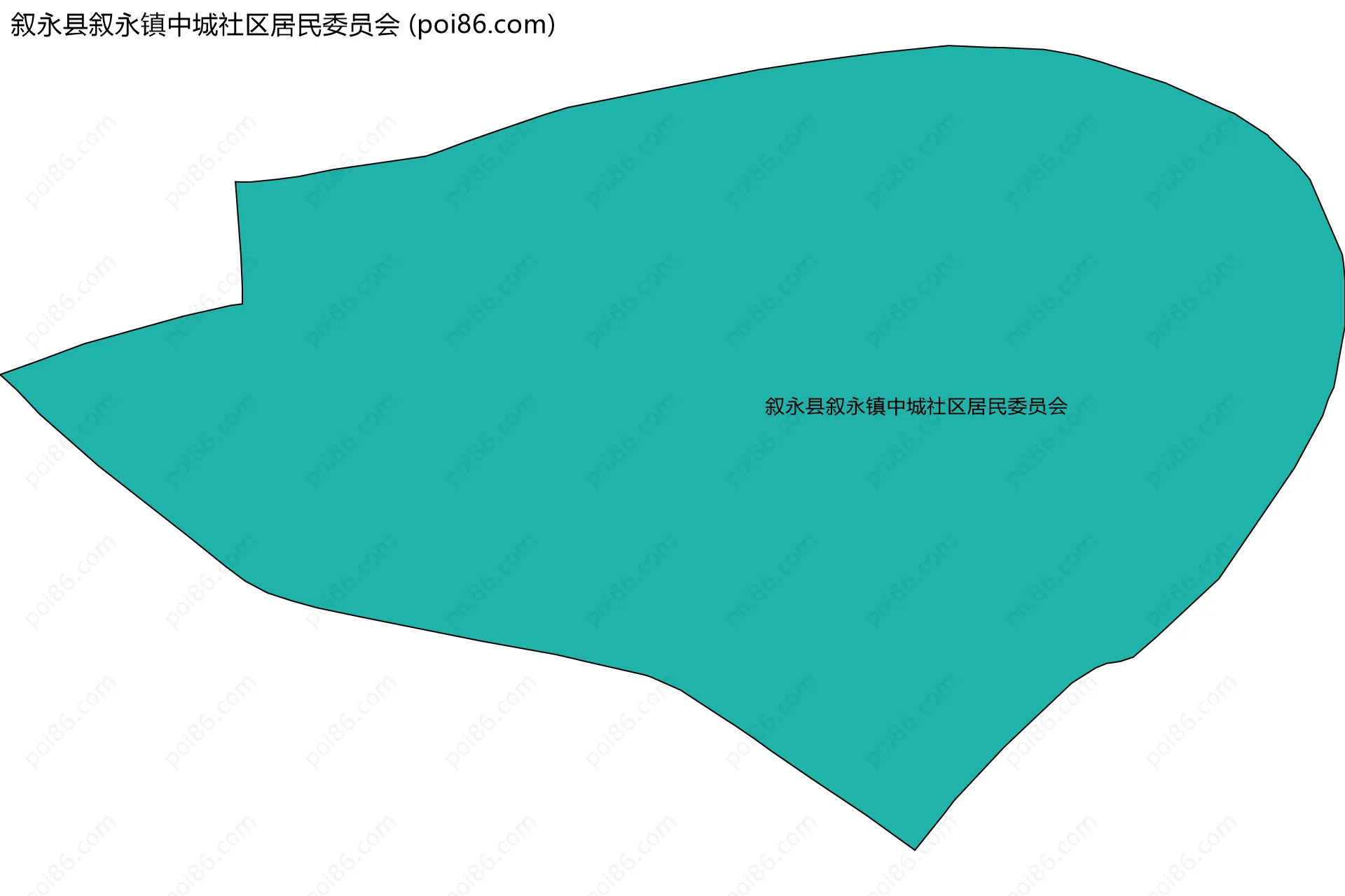 叙永县叙永镇中城社区居民委员会边界地图