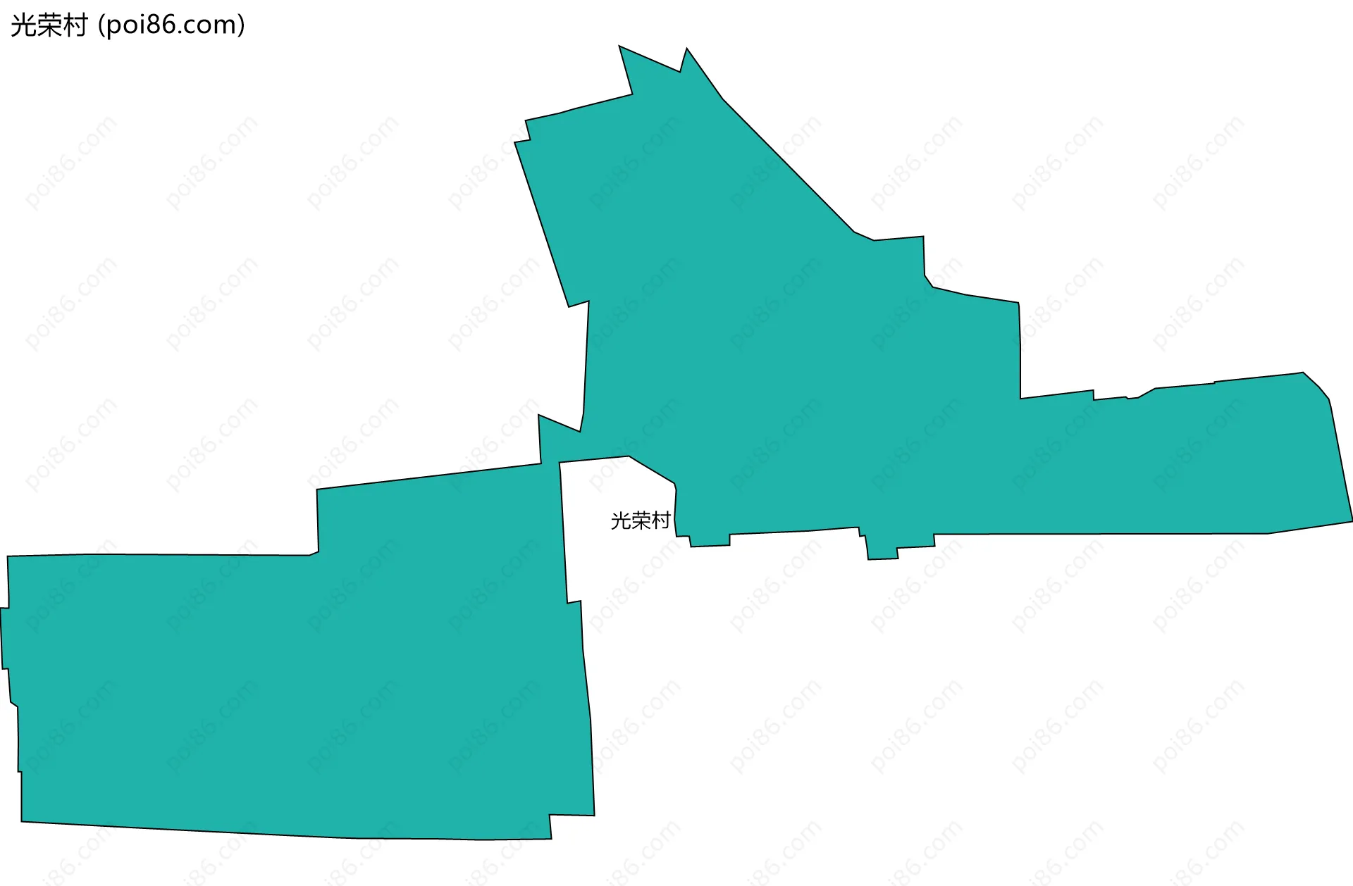 光荣村边界地图