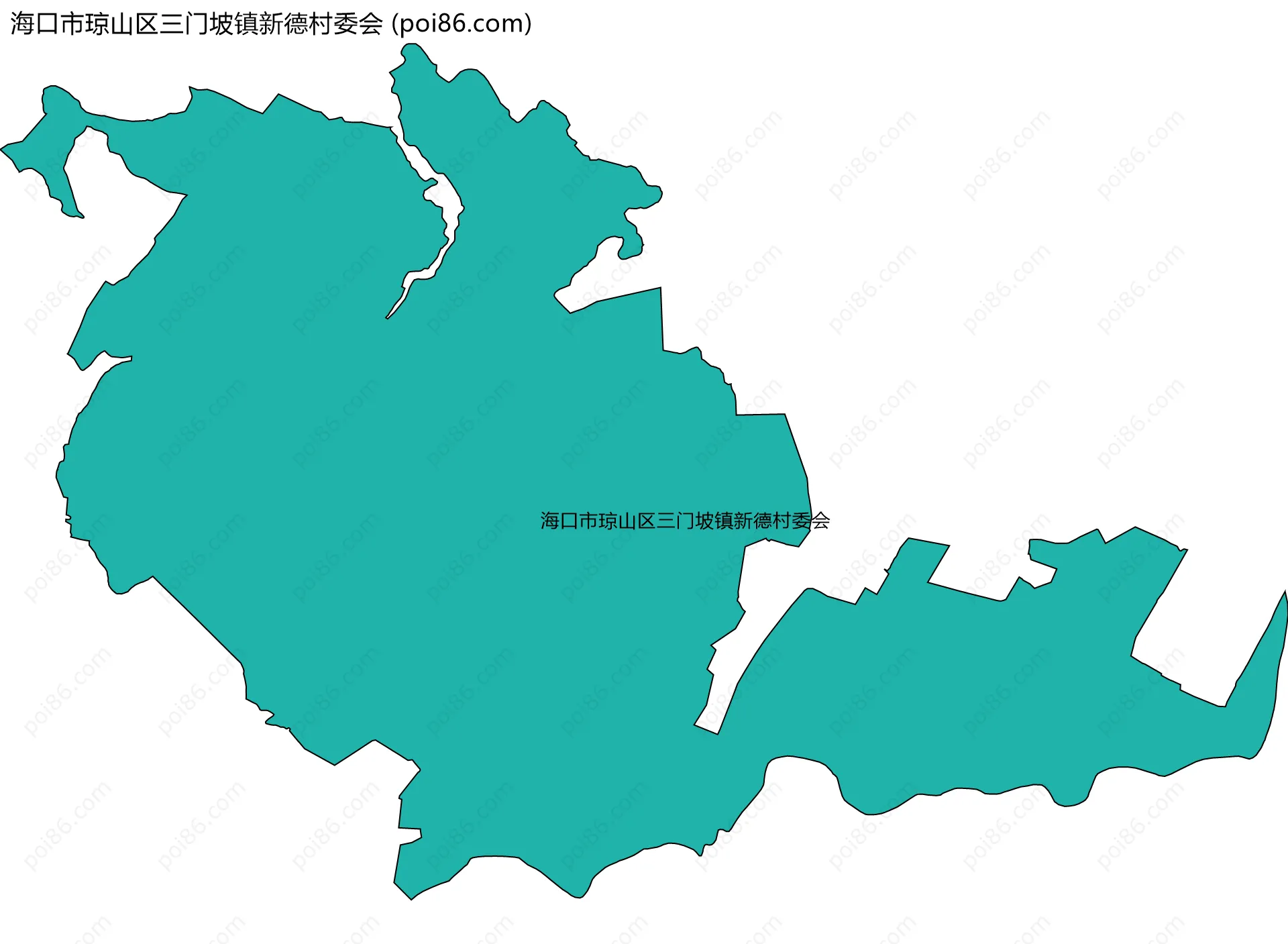 海口市琼山区三门坡镇新德村委会边界地图