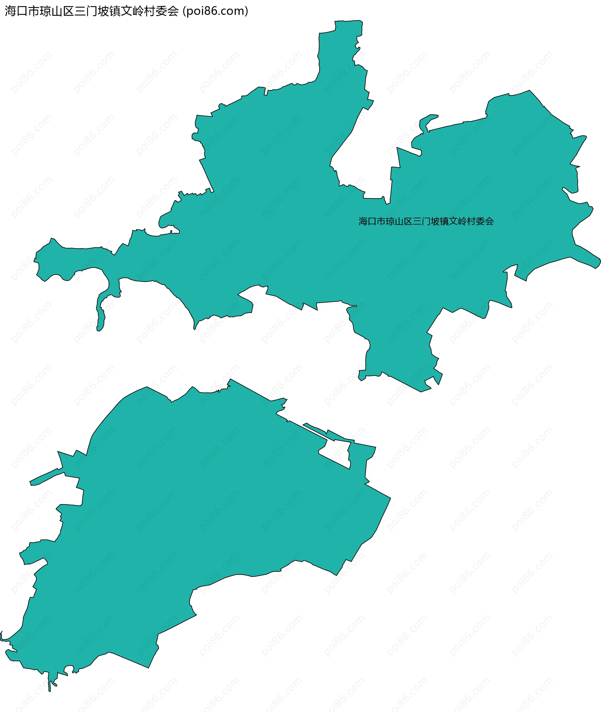 海口市琼山区三门坡镇文岭村委会边界地图
