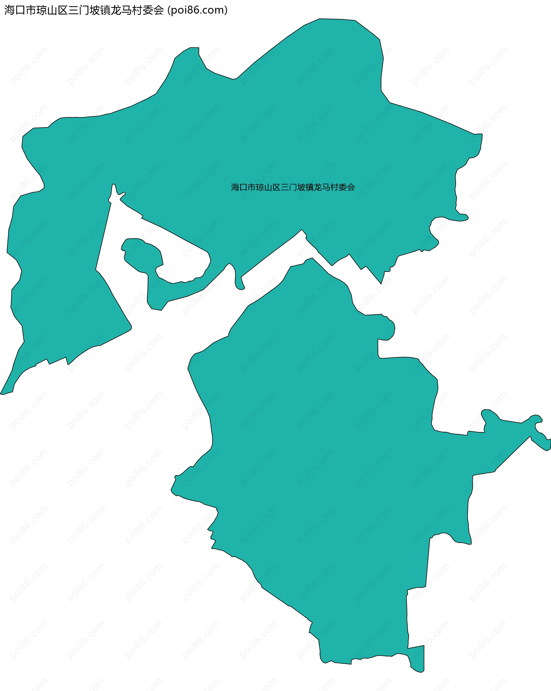 海口市琼山区三门坡镇龙马村委会边界地图