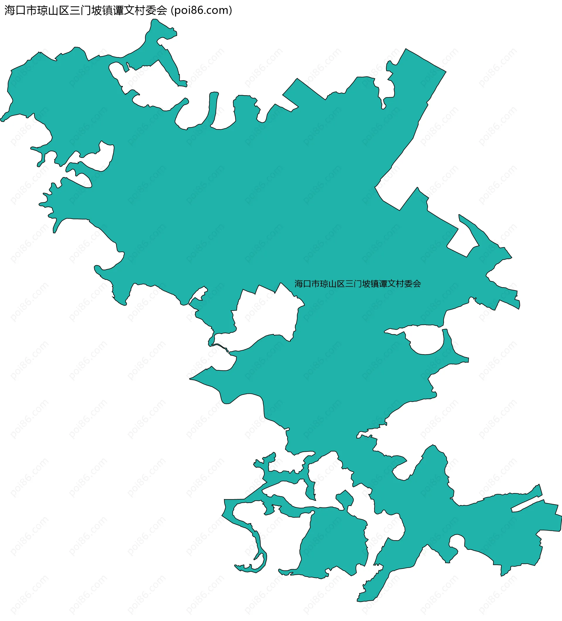 海口市琼山区三门坡镇谭文村委会边界地图