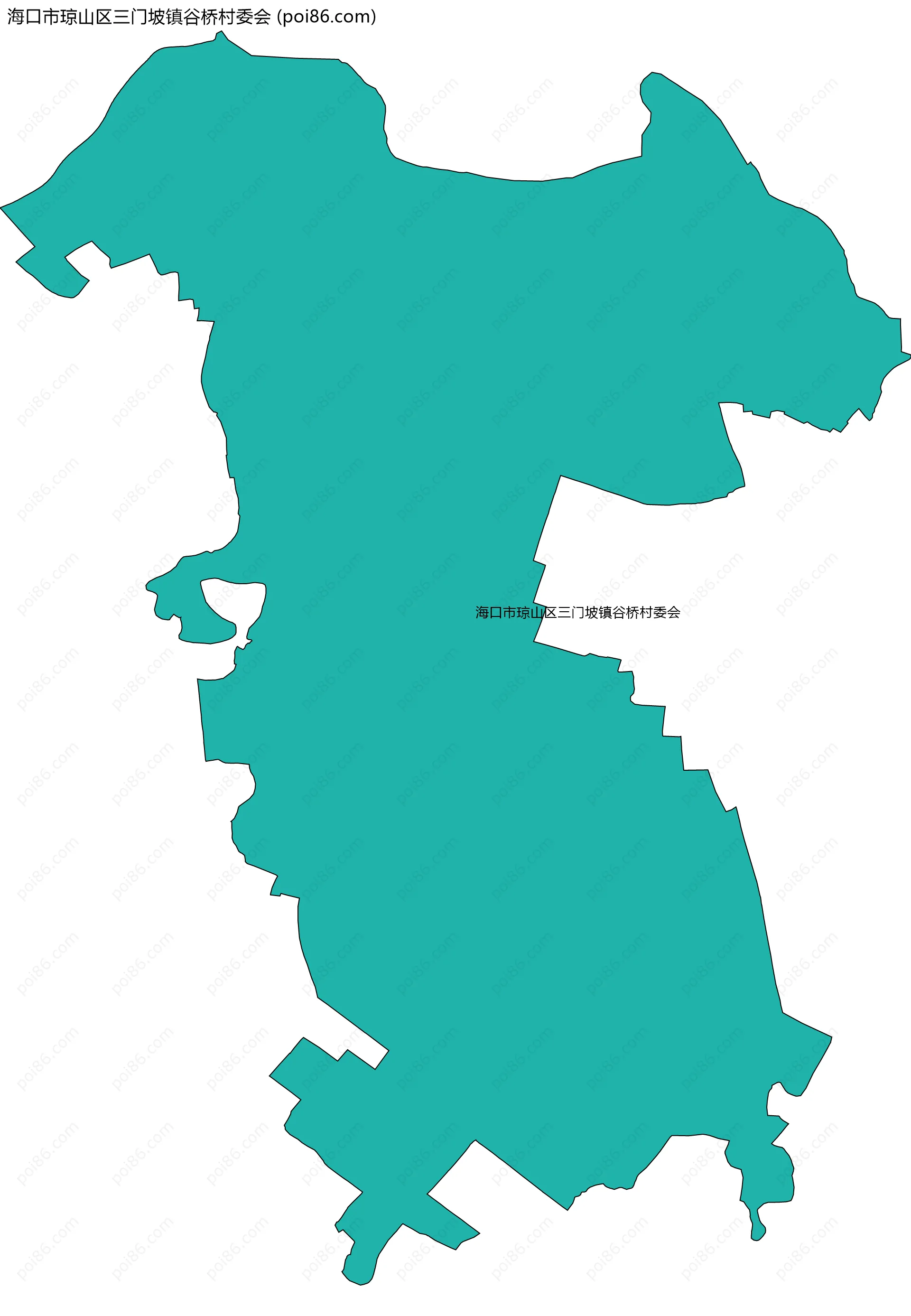 海口市琼山区三门坡镇谷桥村委会边界地图