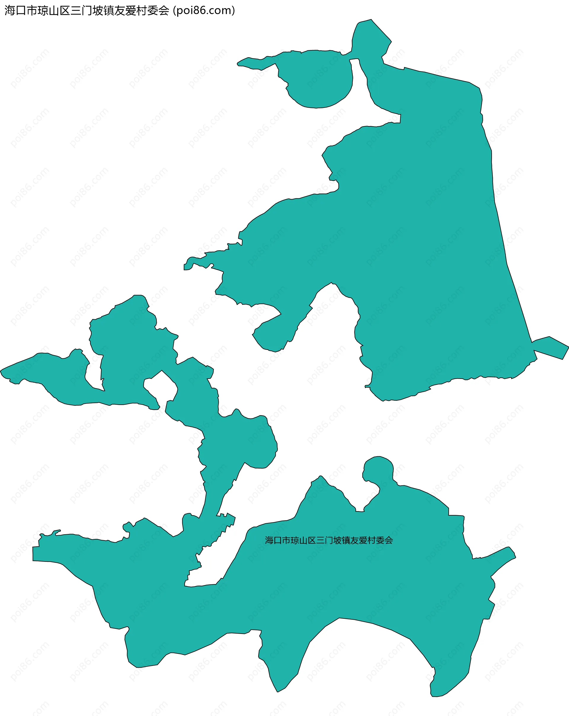海口市琼山区三门坡镇友爱村委会边界地图