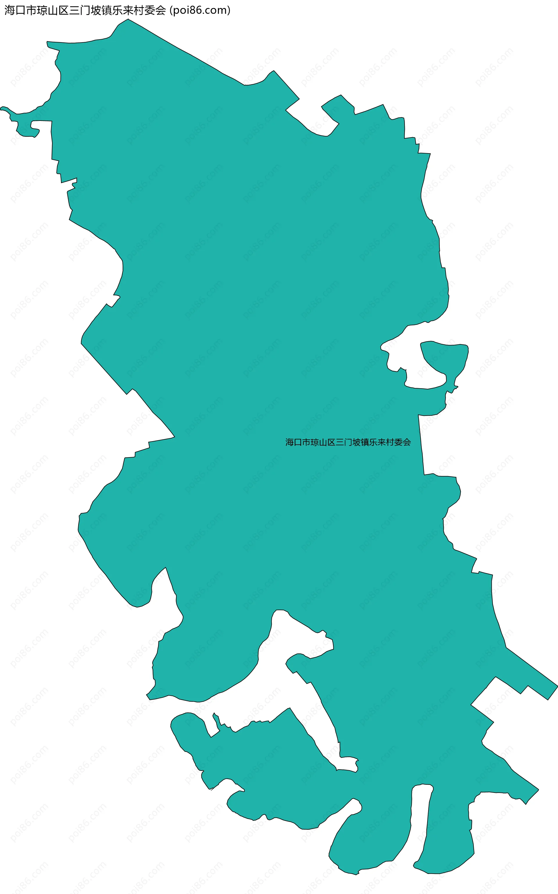 海口市琼山区三门坡镇乐来村委会边界地图