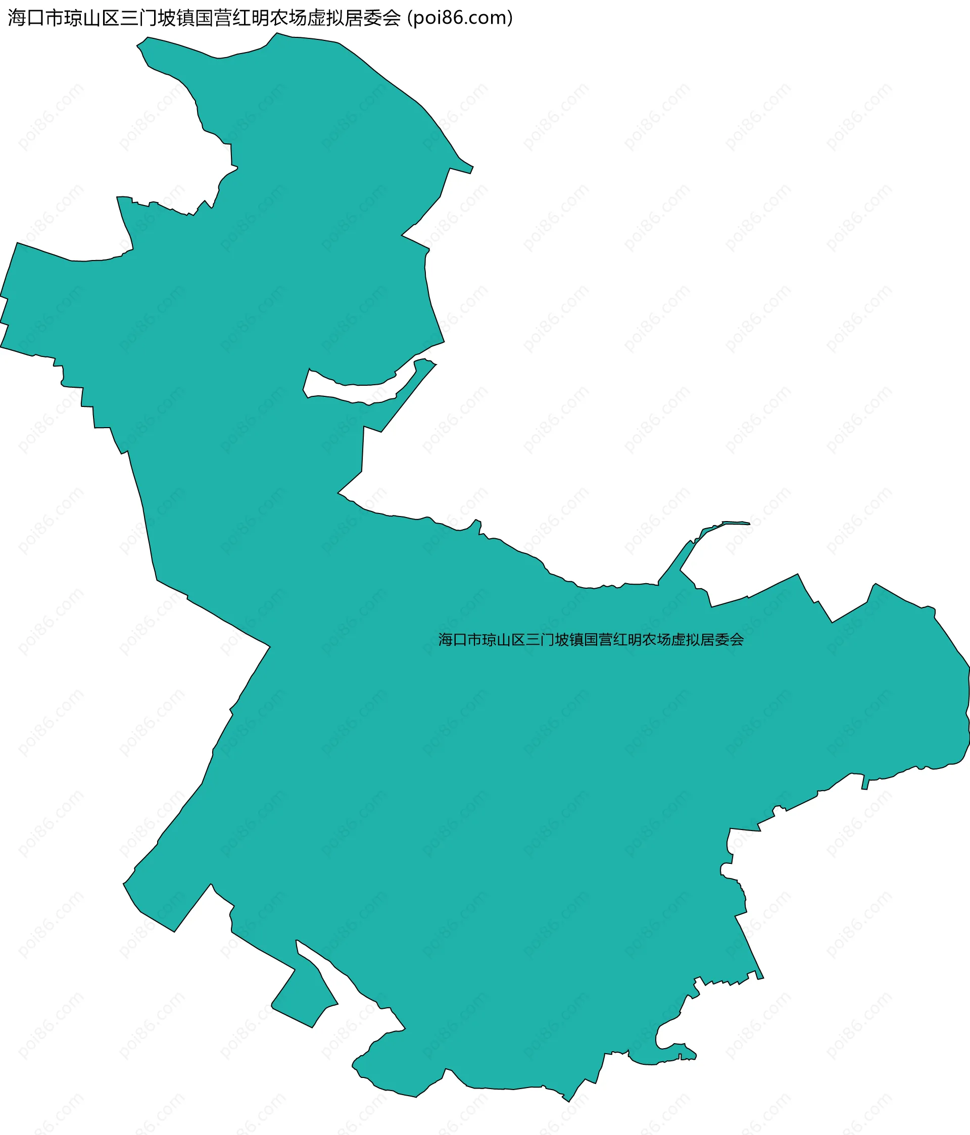 海口市琼山区三门坡镇国营红明农场虚拟居委会边界地图