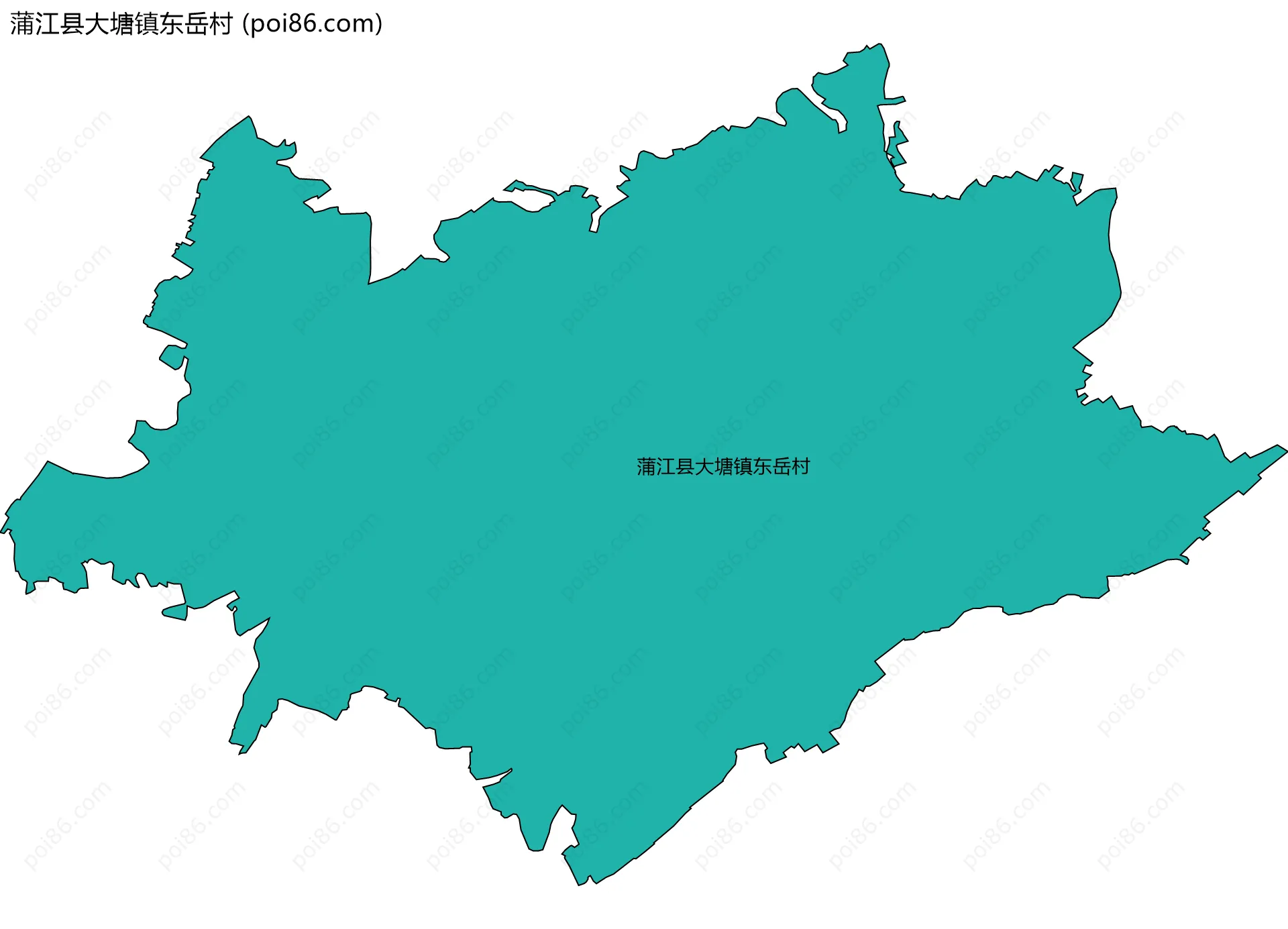 蒲江县大塘镇东岳村边界地图