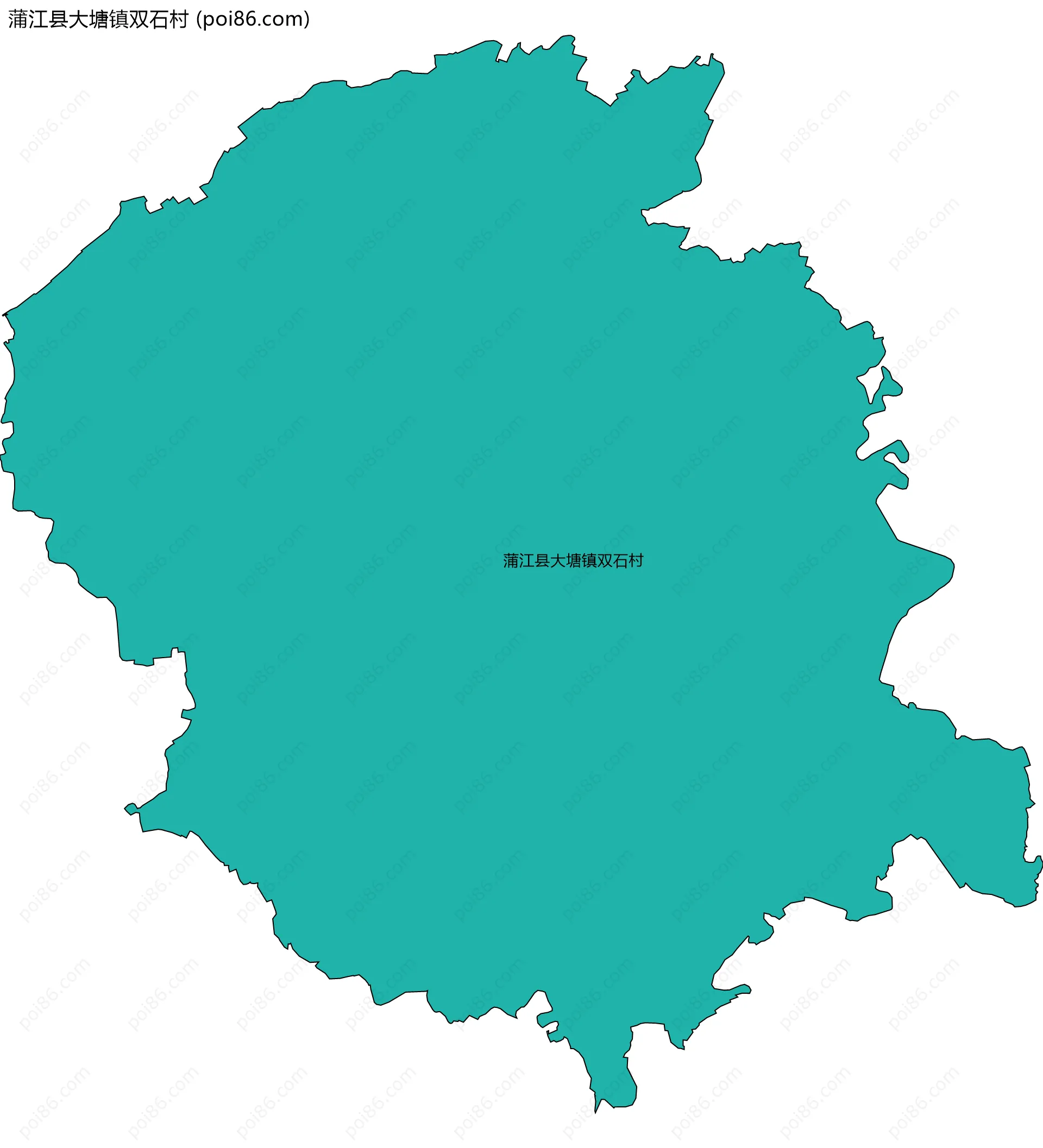蒲江县大塘镇双石村边界地图