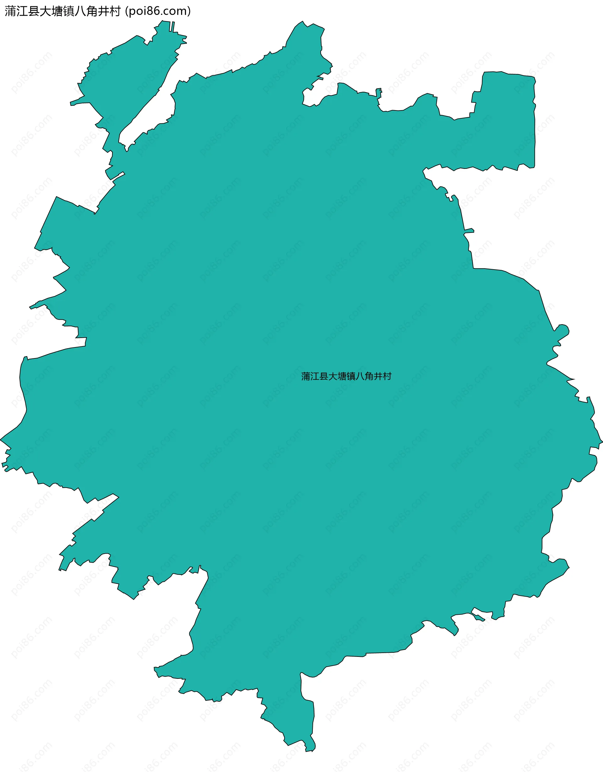 蒲江县大塘镇八角井村边界地图