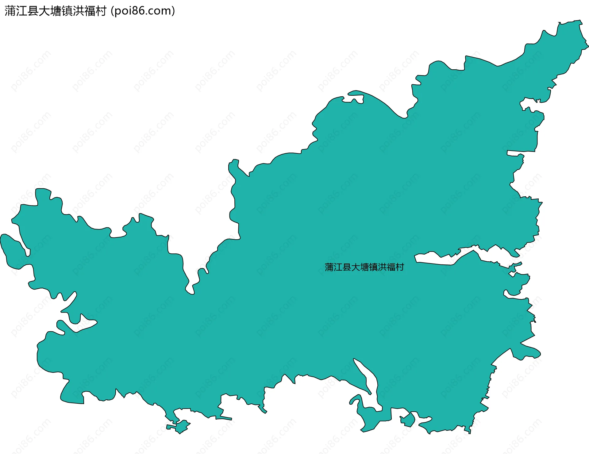 蒲江县大塘镇洪福村边界地图