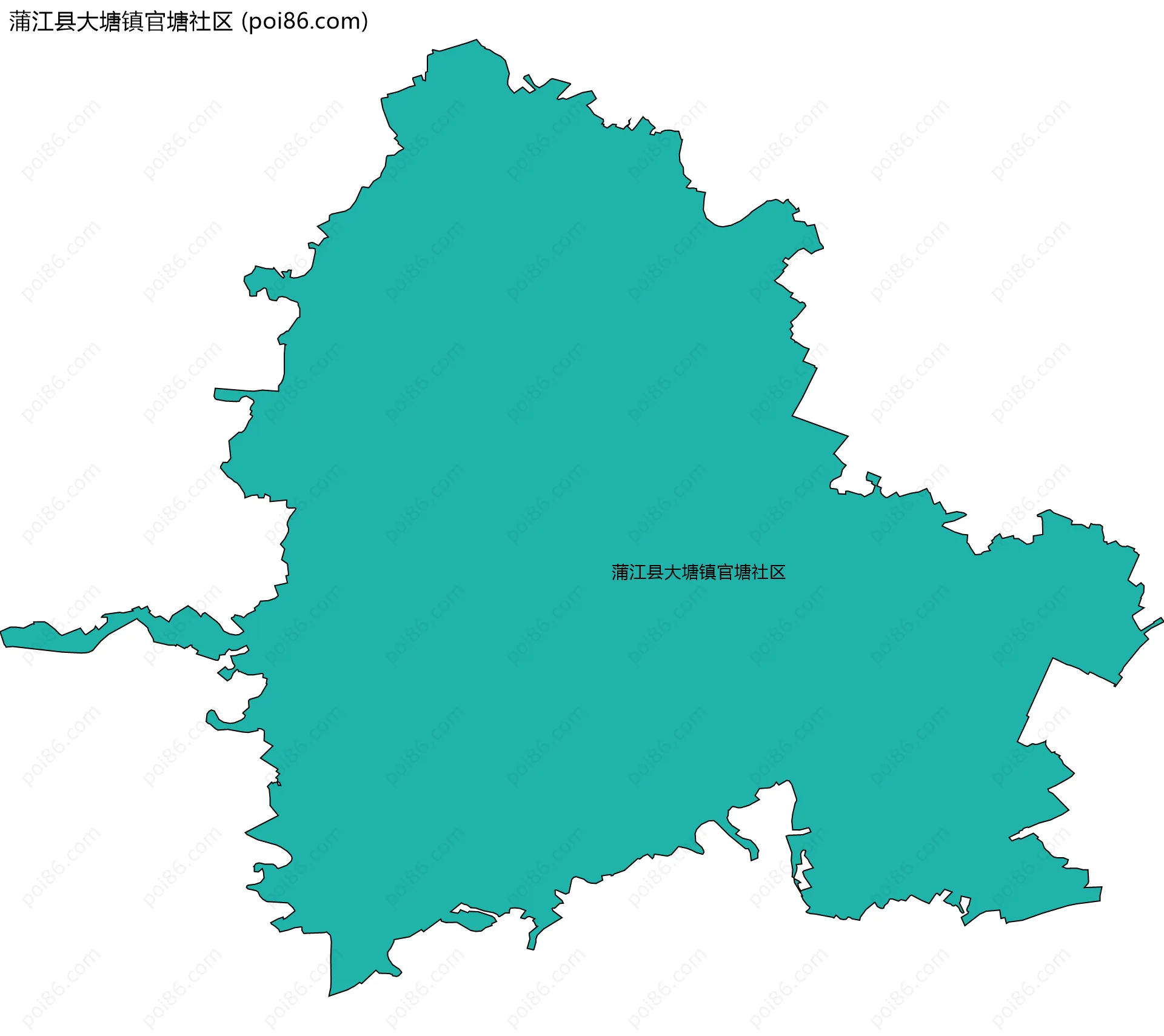 蒲江县大塘镇官塘社区边界地图