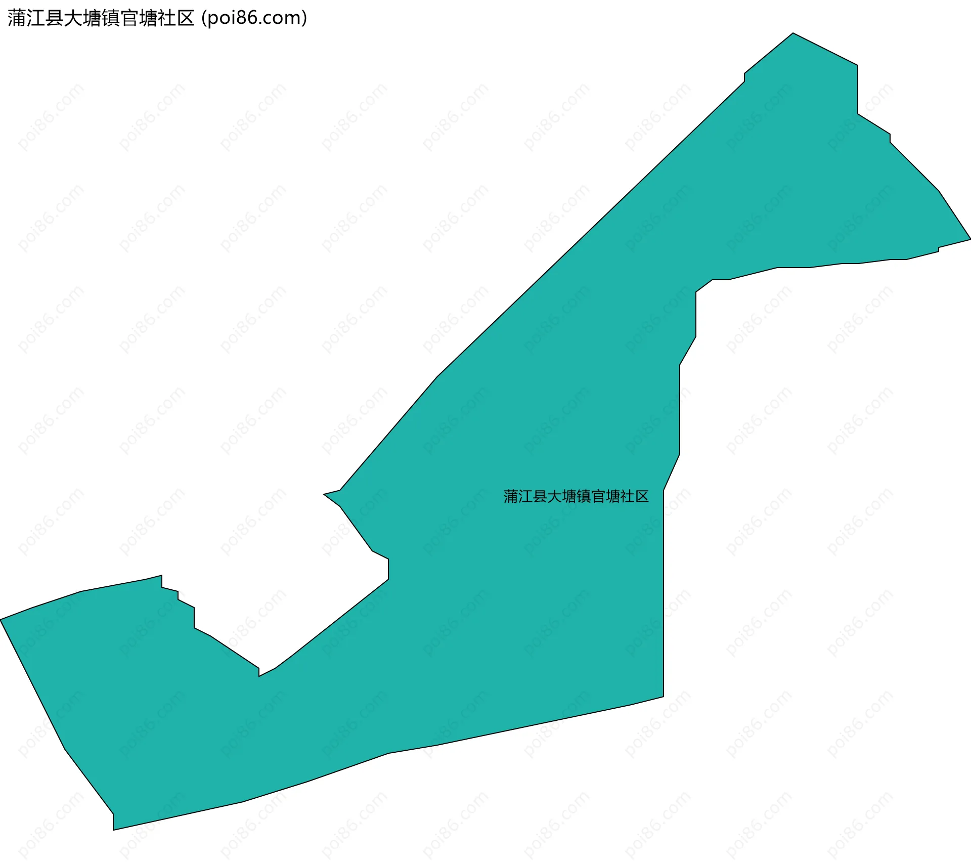 蒲江县大塘镇官塘社区边界地图