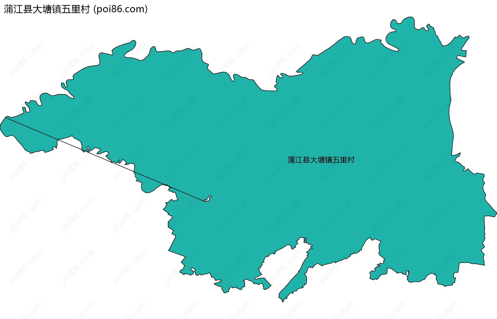 蒲江县大塘镇五里村边界地图