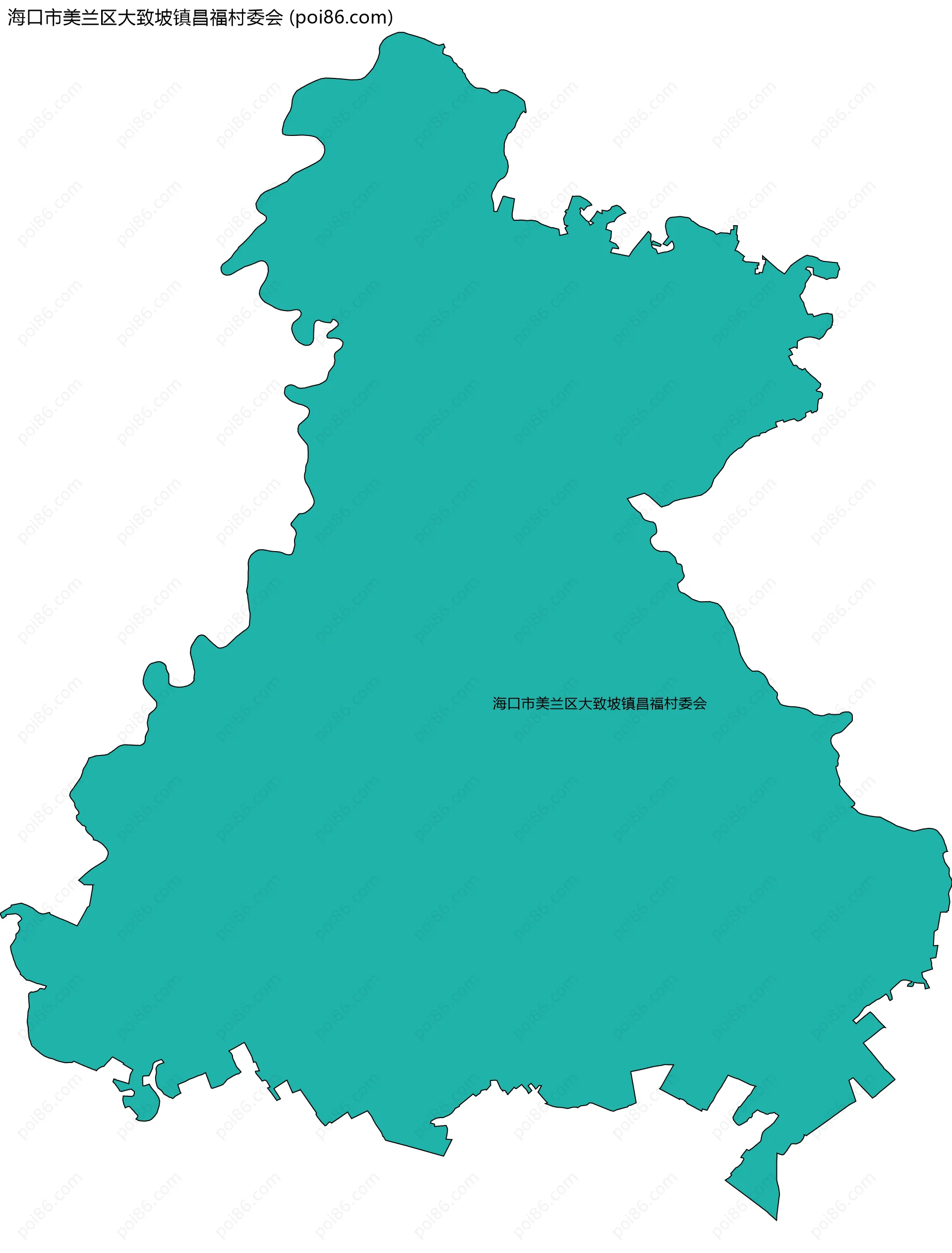 海口市美兰区大致坡镇昌福村委会边界地图