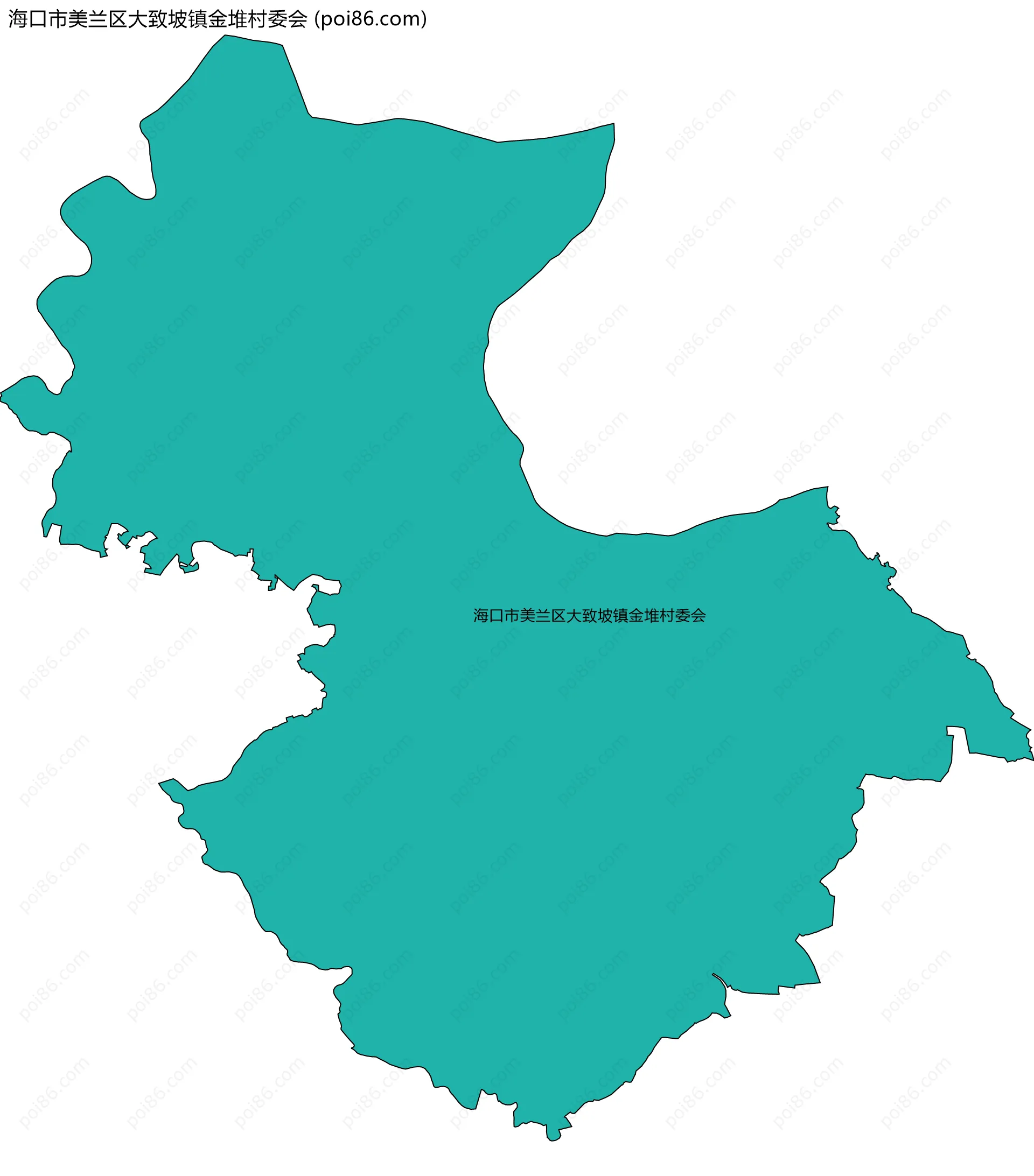 海口市美兰区大致坡镇金堆村委会边界地图