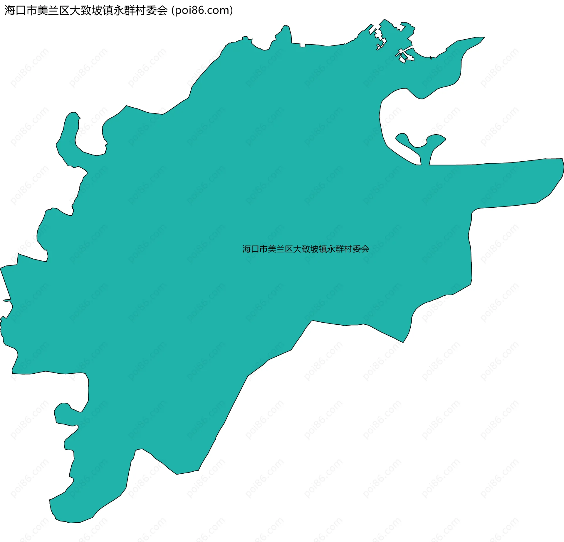 海口市美兰区大致坡镇永群村委会边界地图