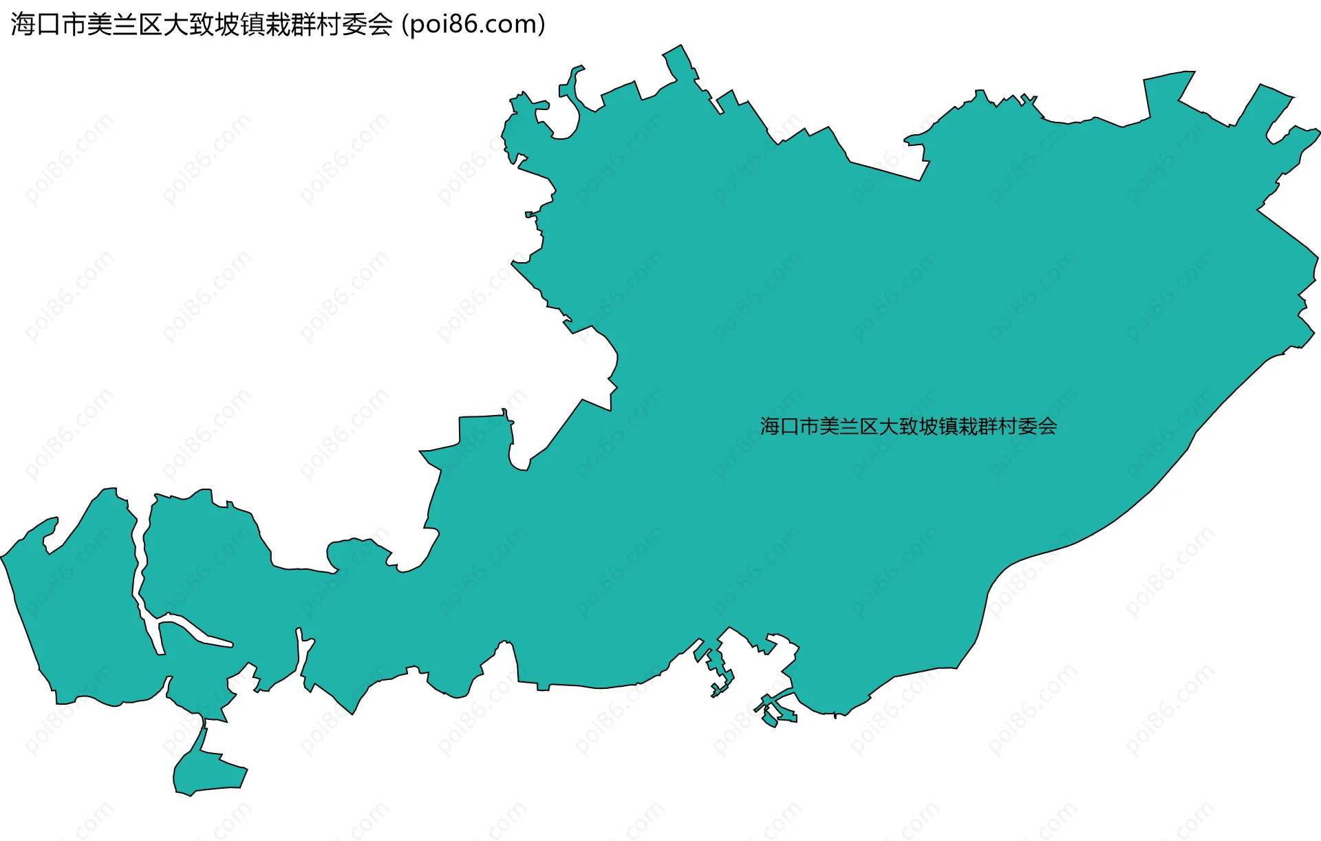 海口市美兰区大致坡镇栽群村委会边界地图