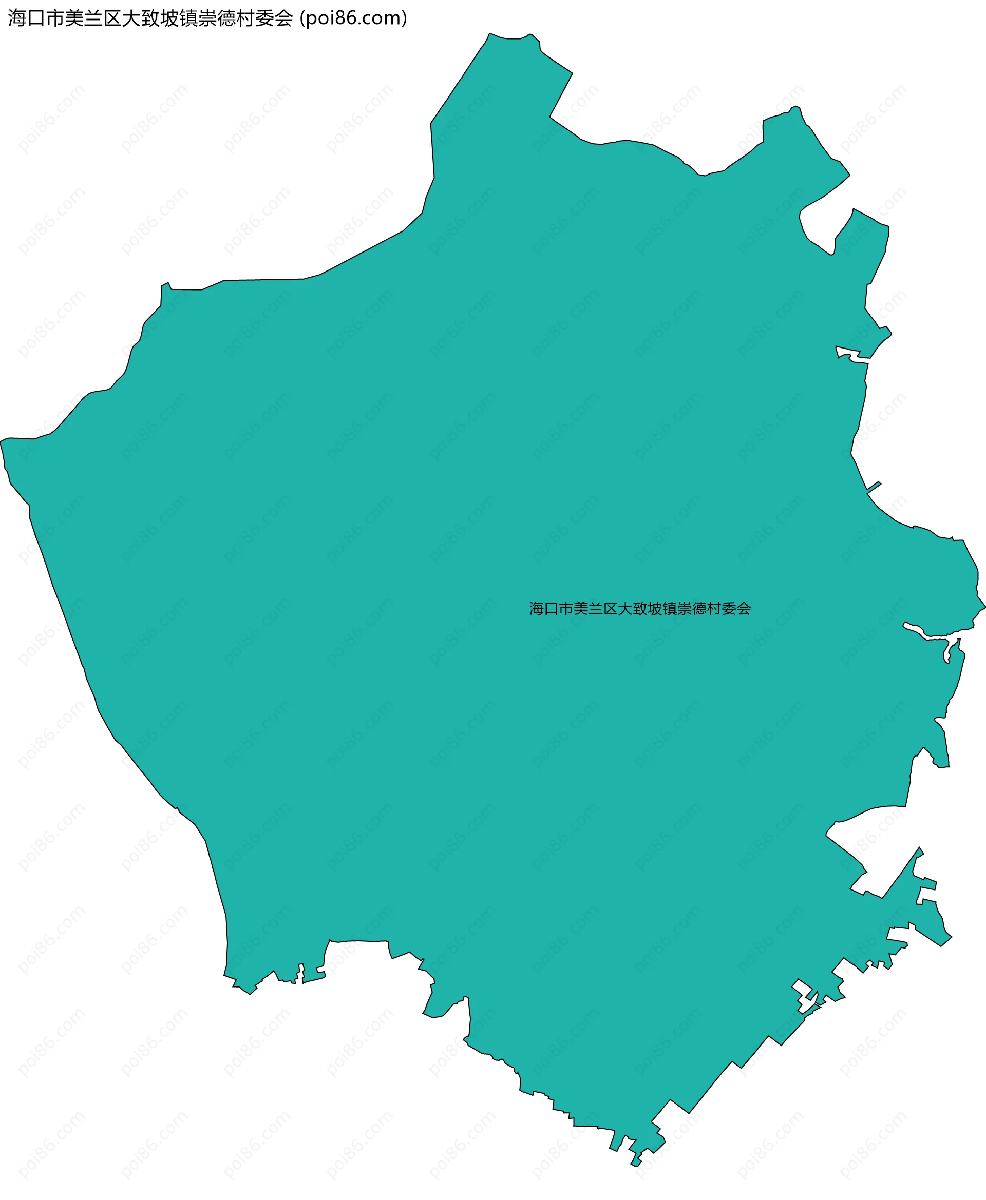 海口市美兰区大致坡镇崇德村委会边界地图