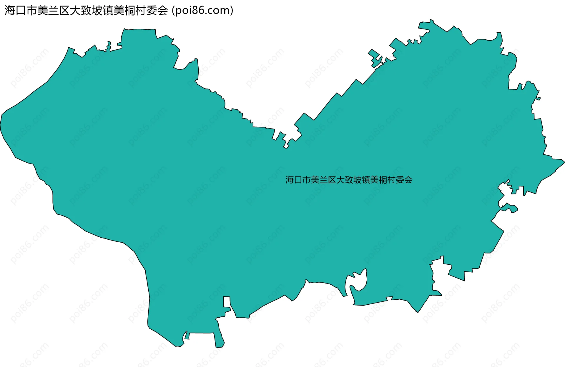 海口市美兰区大致坡镇美桐村委会边界地图