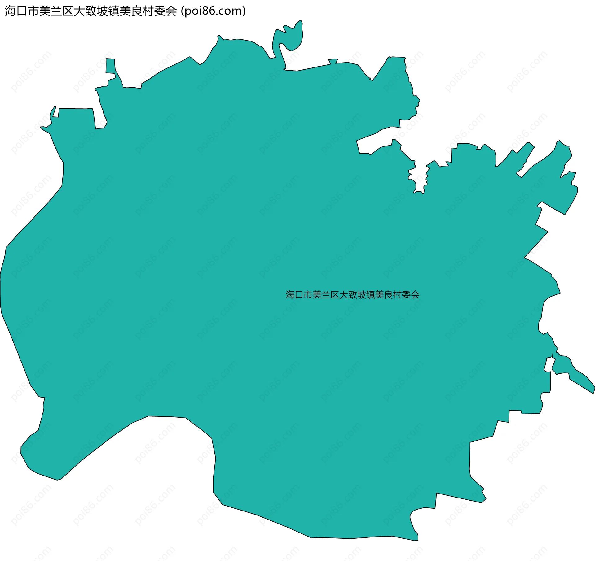 海口市美兰区大致坡镇美良村委会边界地图