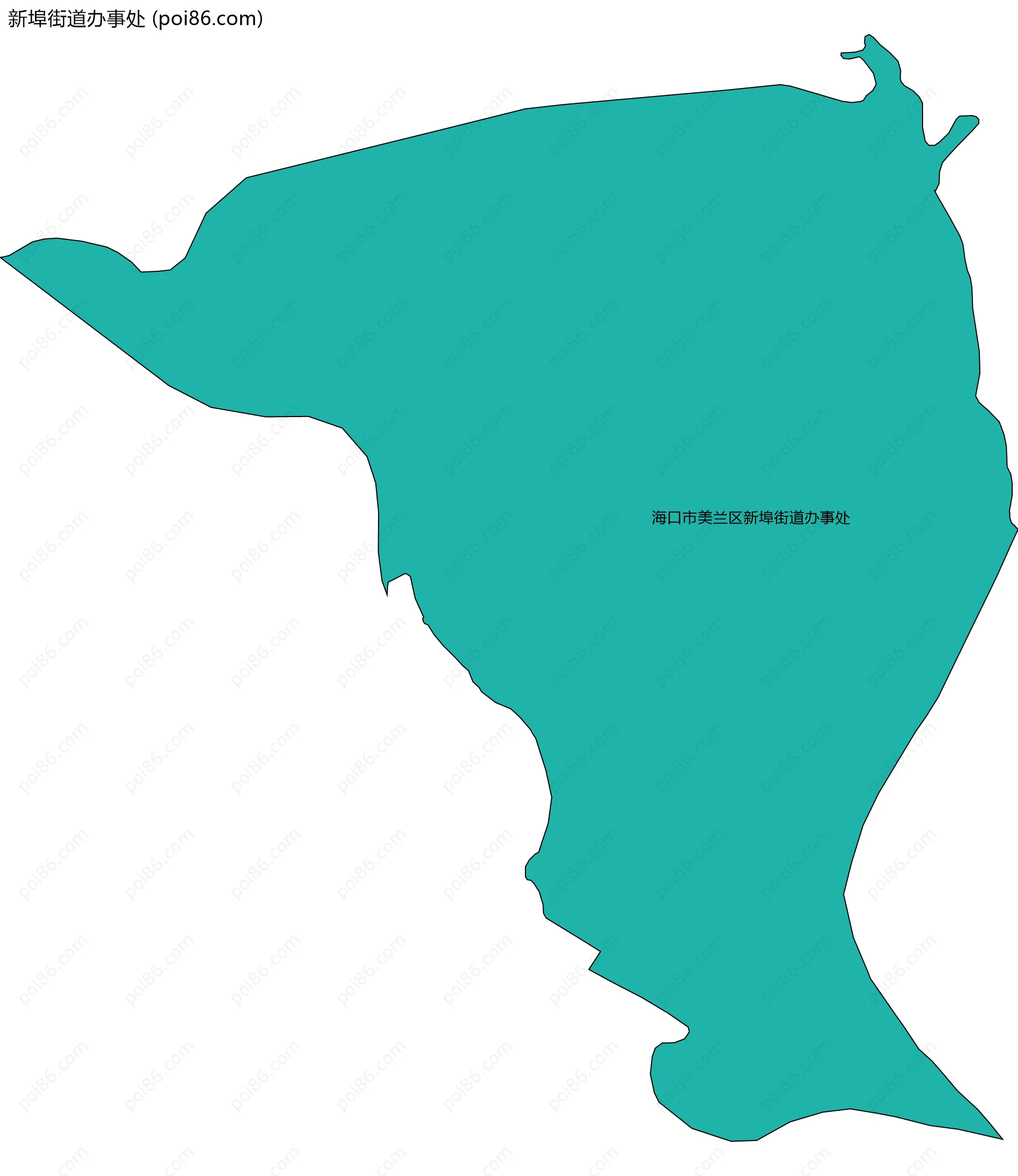 新埠街道办事处边界地图(五级行政区划)