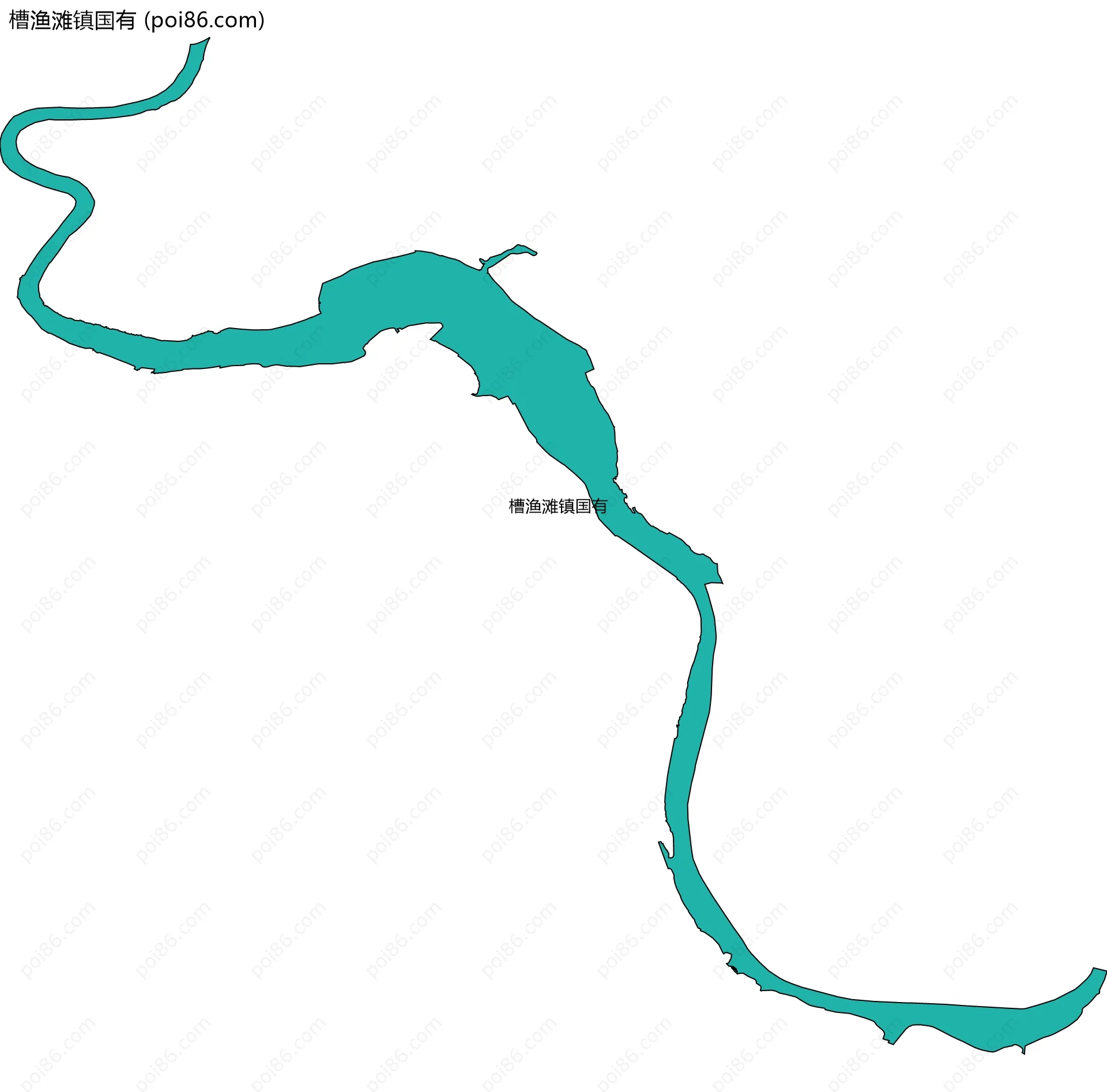 槽渔滩镇国有边界地图