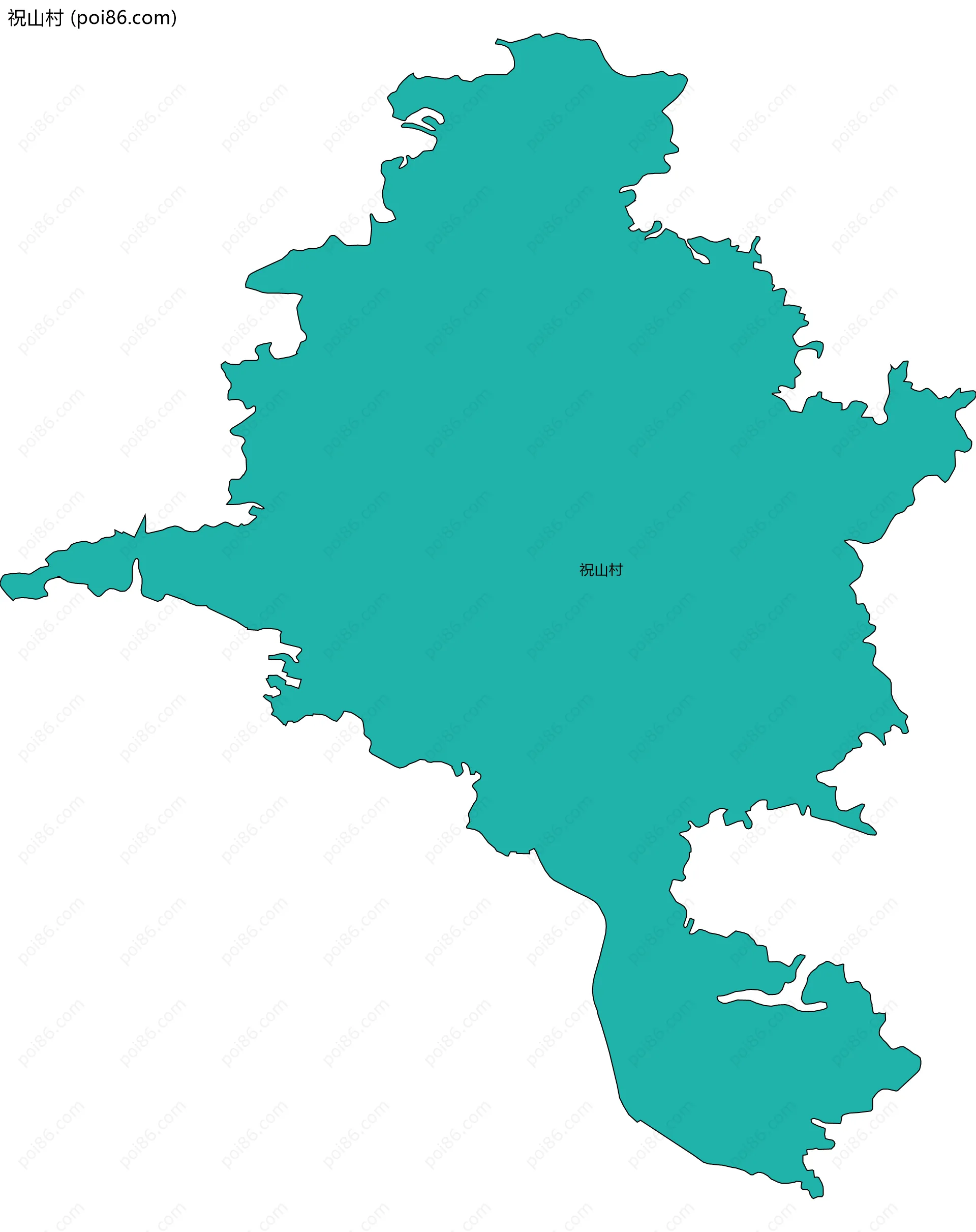 祝山村边界地图