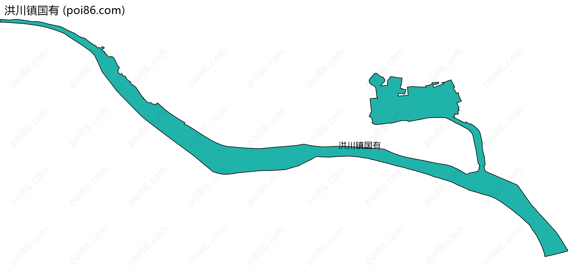 洪川镇国有边界地图