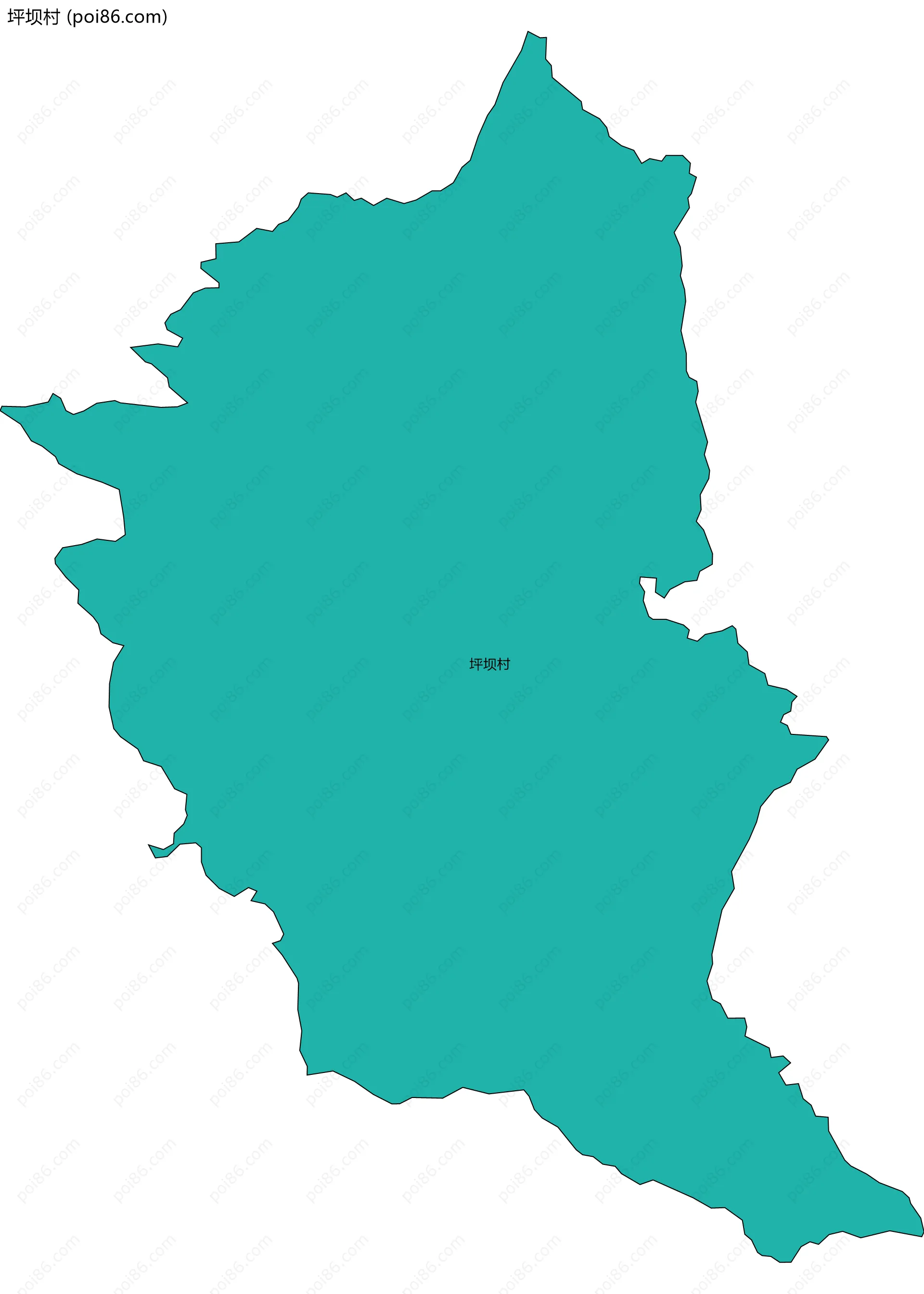 坪坝村边界地图