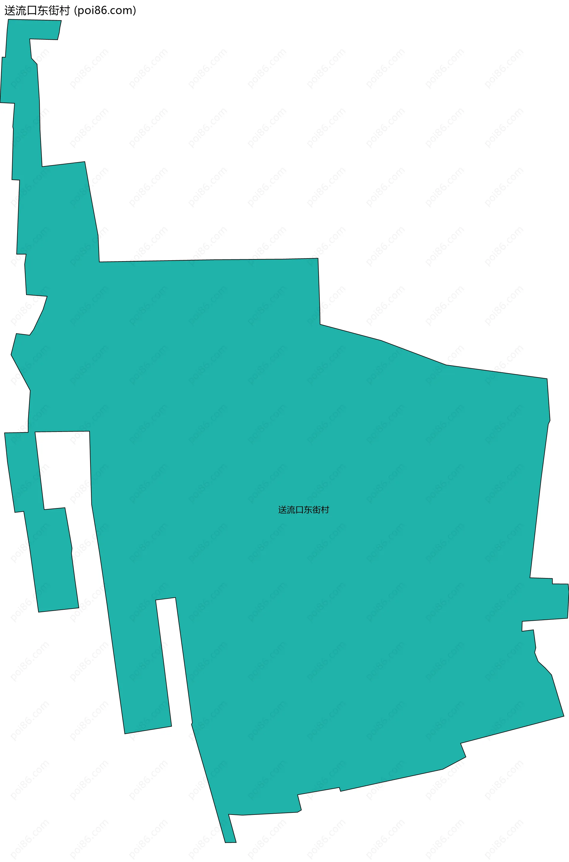 送流口东街村边界地图