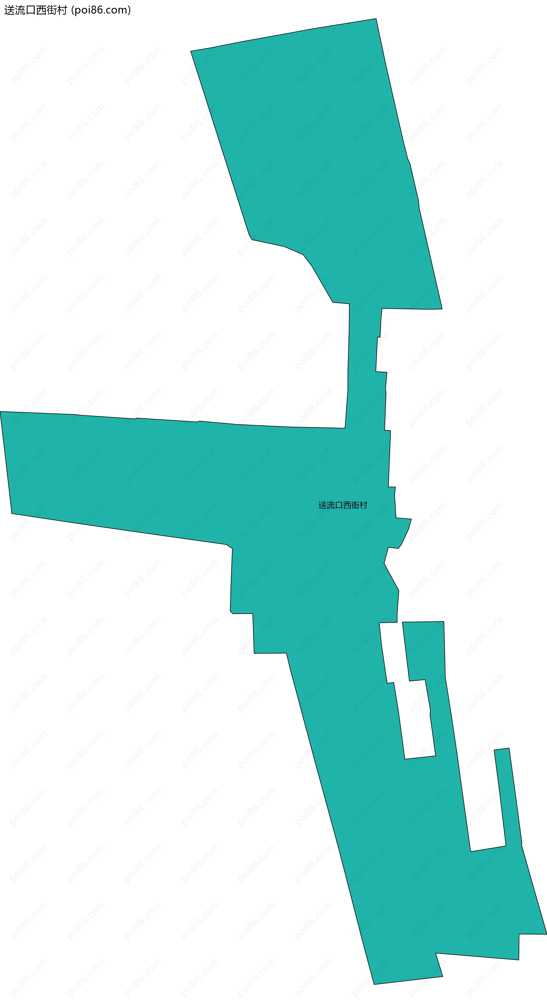 送流口西街村边界地图