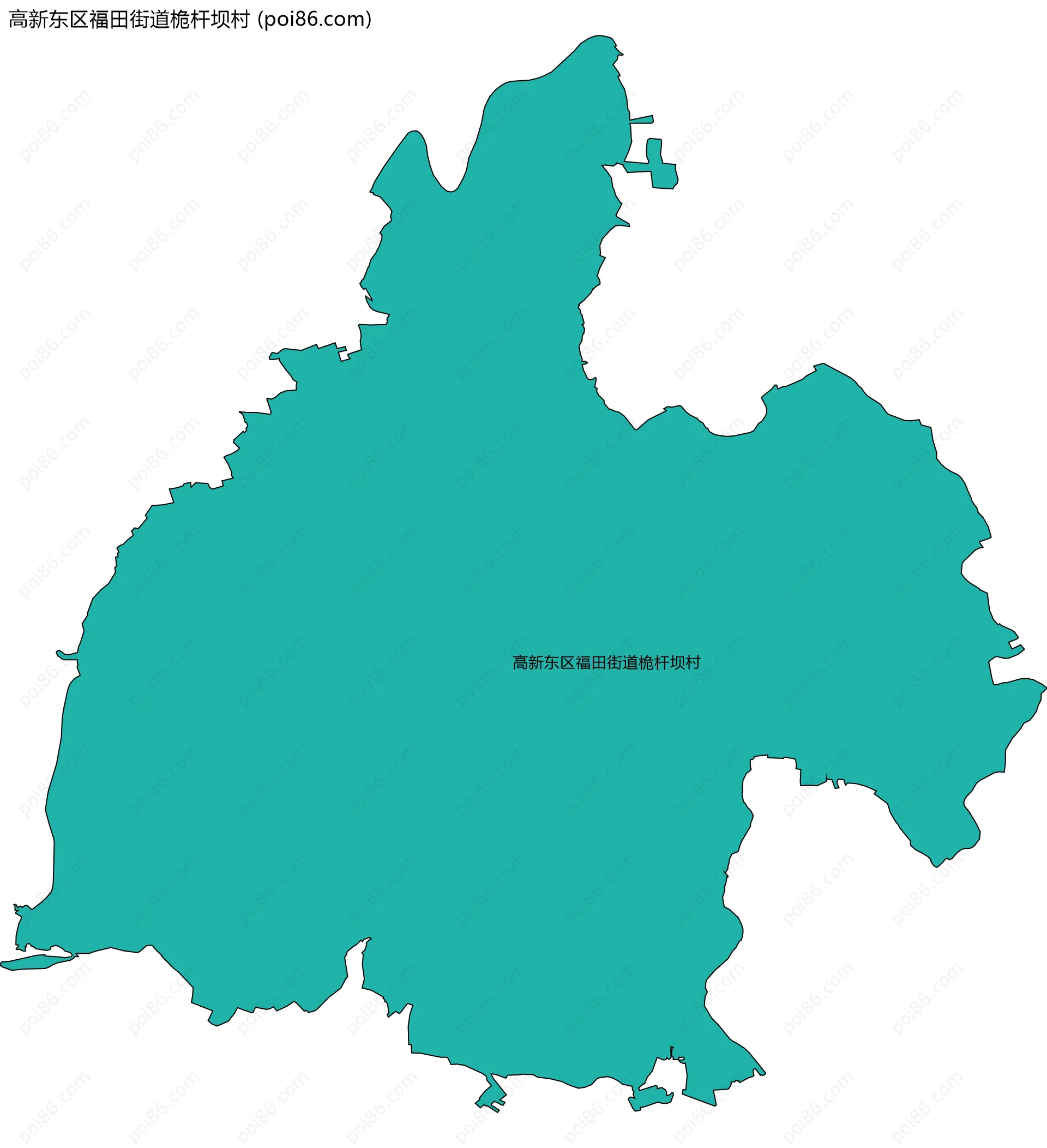 高新东区福田街道桅杆坝村边界地图