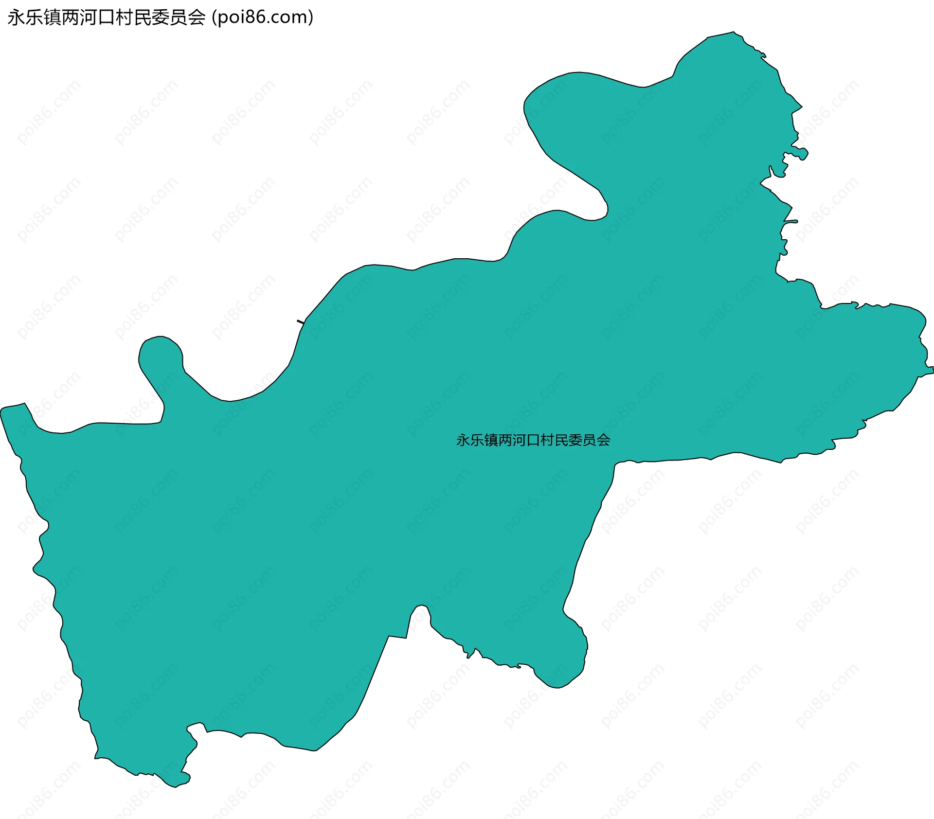 永乐镇两河口村民委员会边界地图