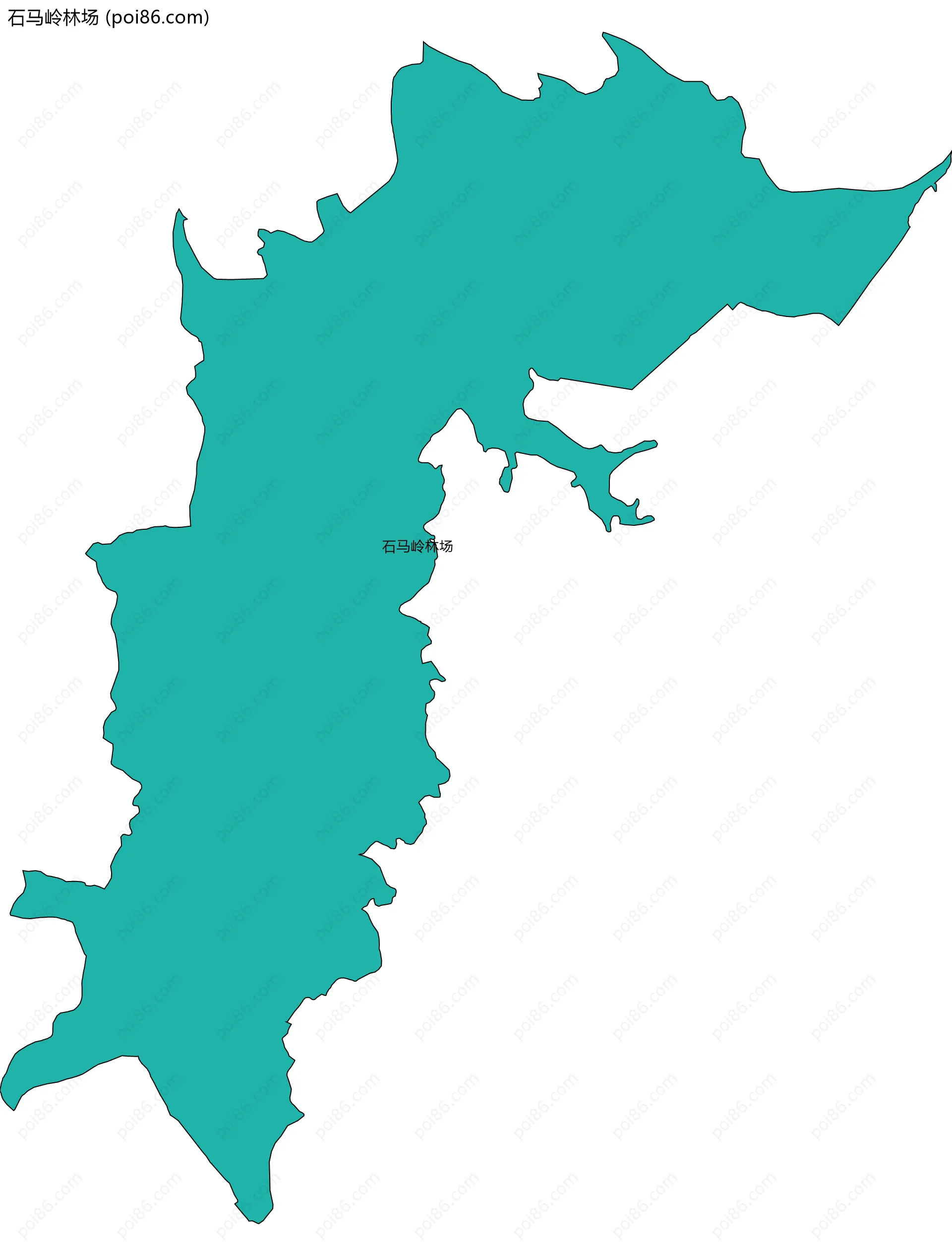 石马岭林场边界地图(五级行政区划)