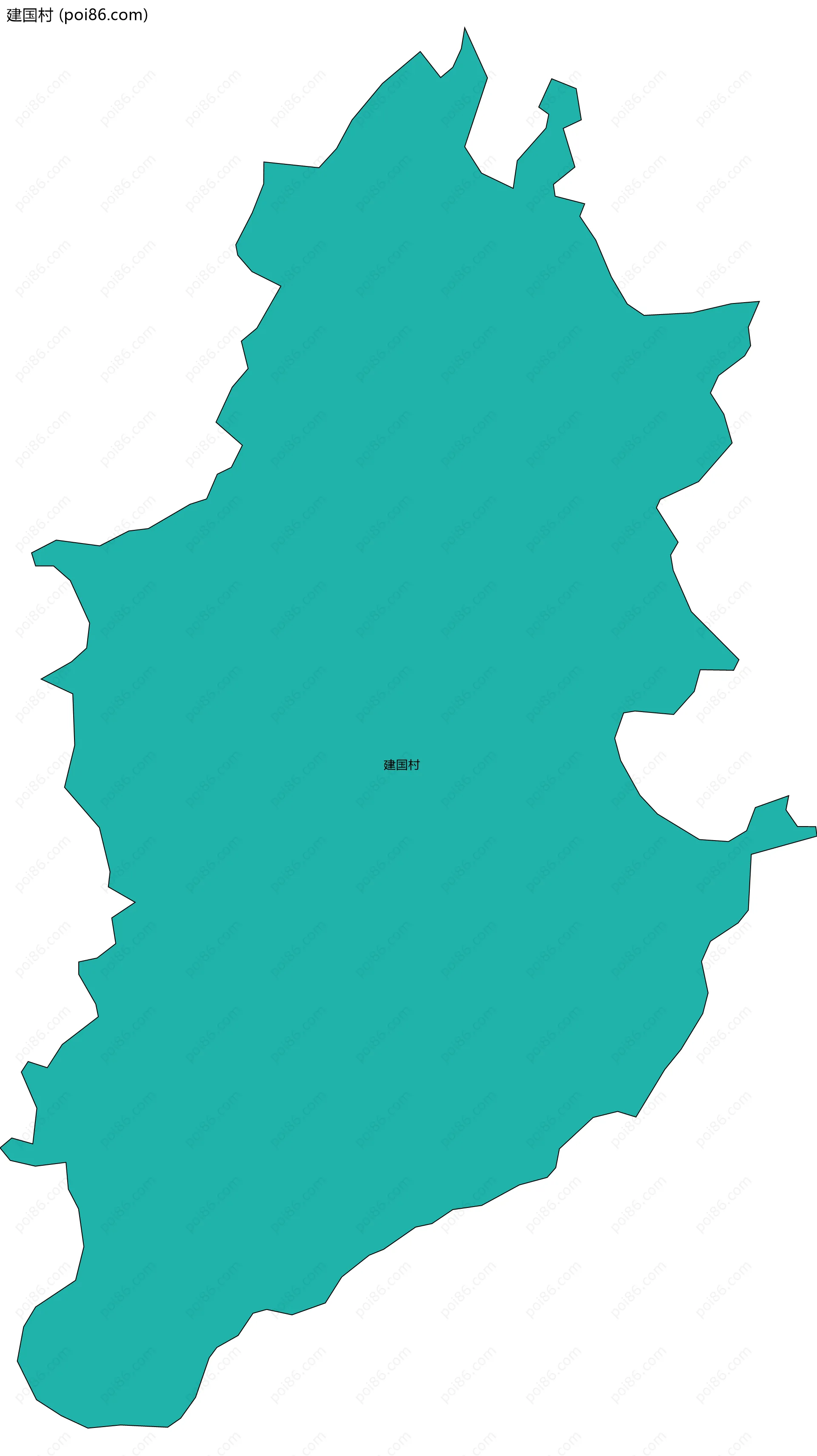 建国村边界地图